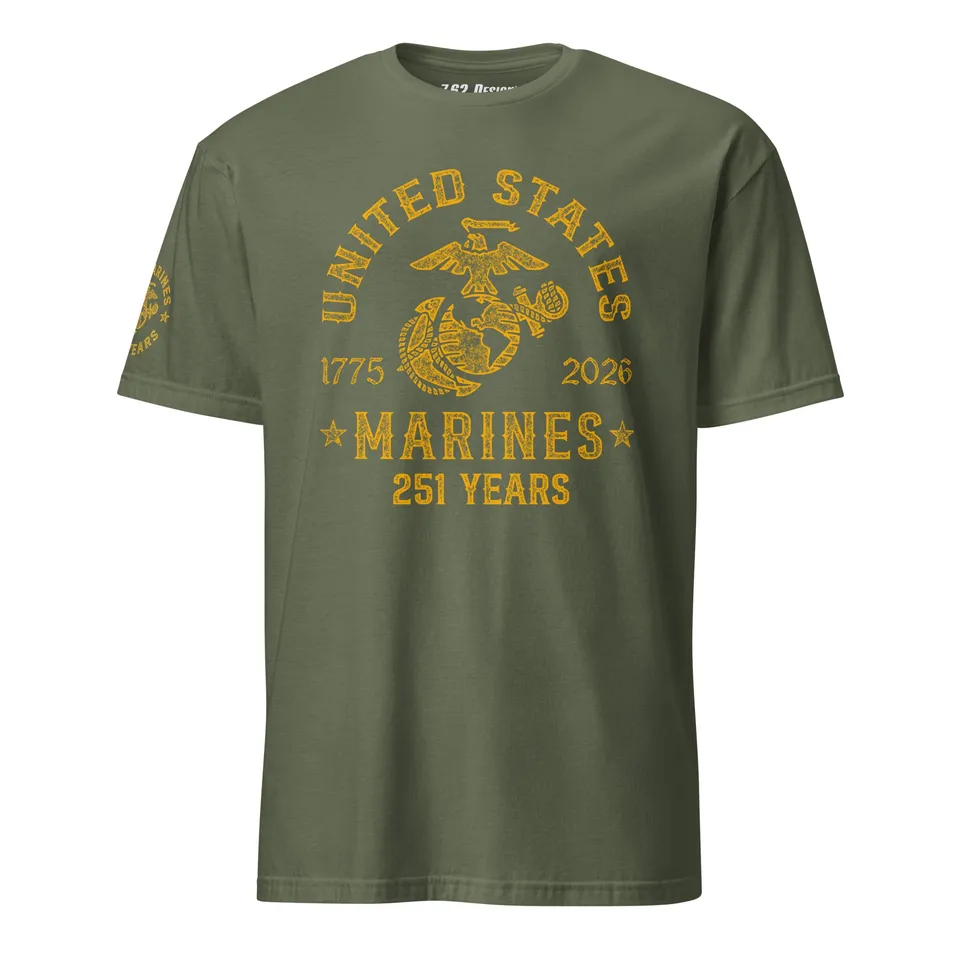 7.62 Design USMC 251st Birthday maglietta nera cotone