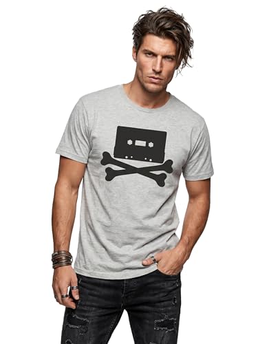 MAKAYA T-Shirt Uomo Hip Hop Tape maglietta cotone L