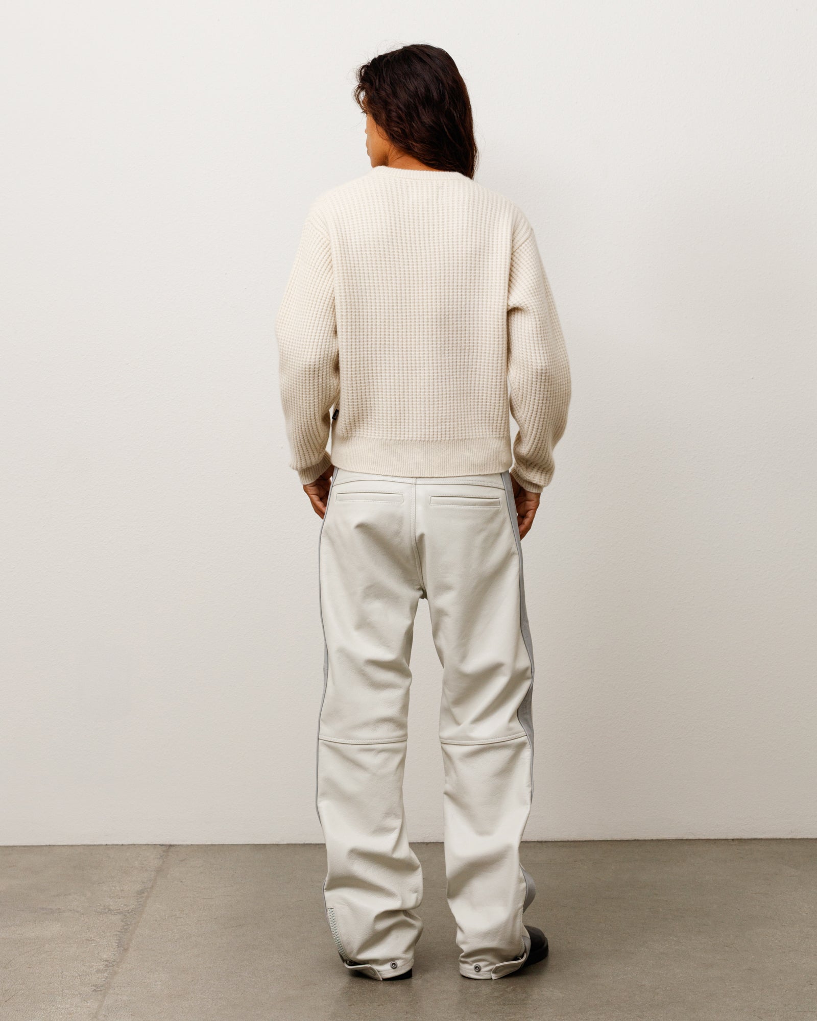 Stussy Pantaloni Moto pelle Bone classic fit zip uomo