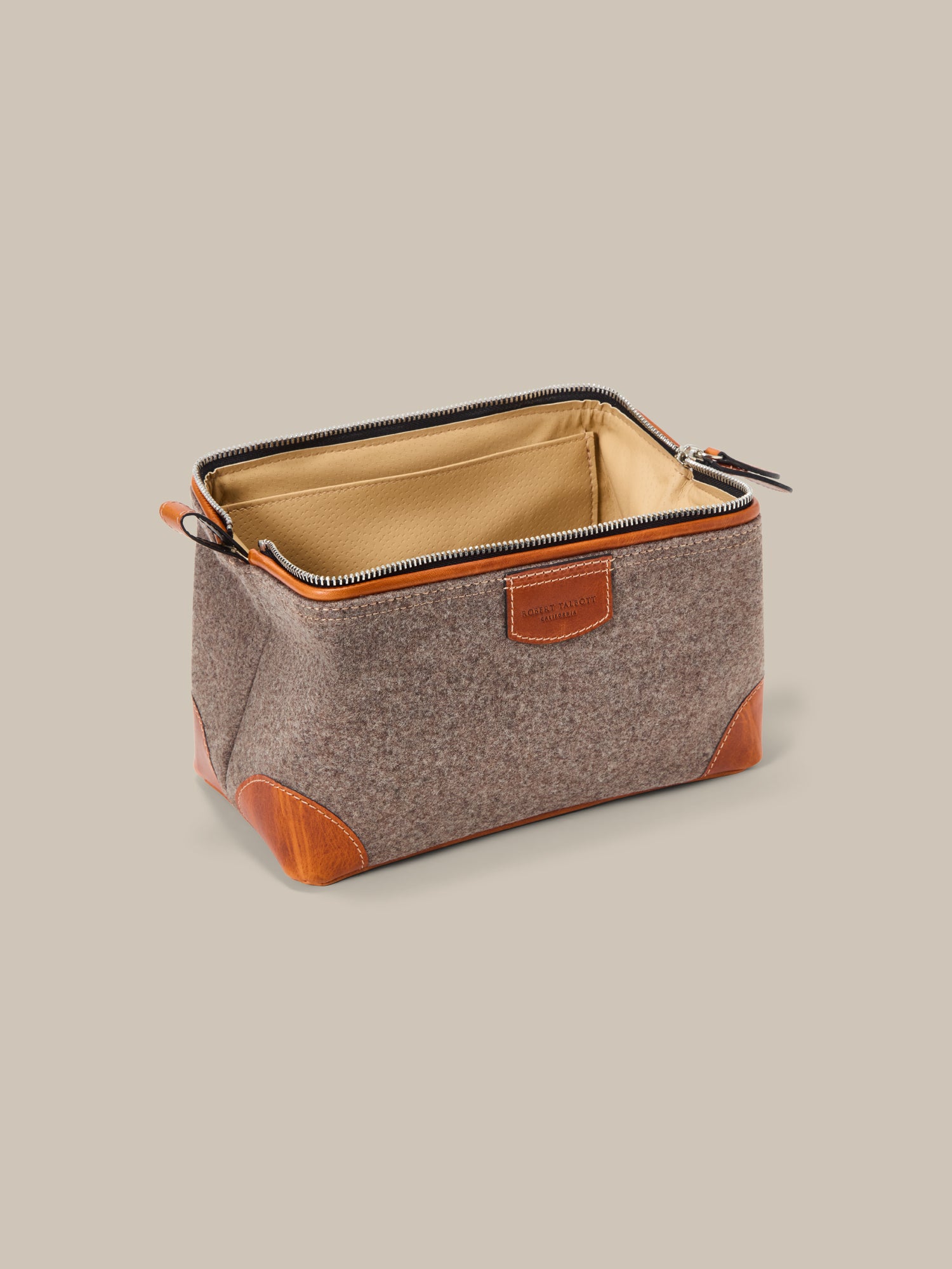 Robert Talbott Simpson Beauty Case Loden Grigio Pelle