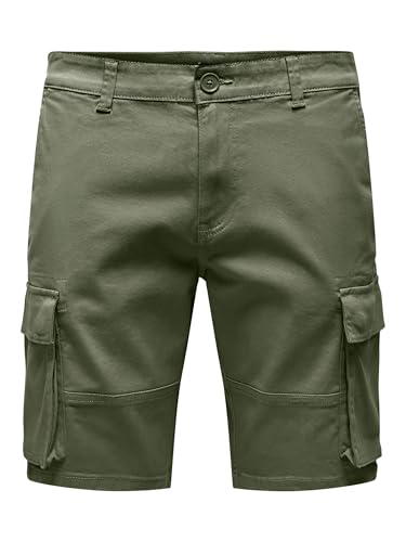 Only & Sons Onscam Stage cargo shorts uomo XL verde
