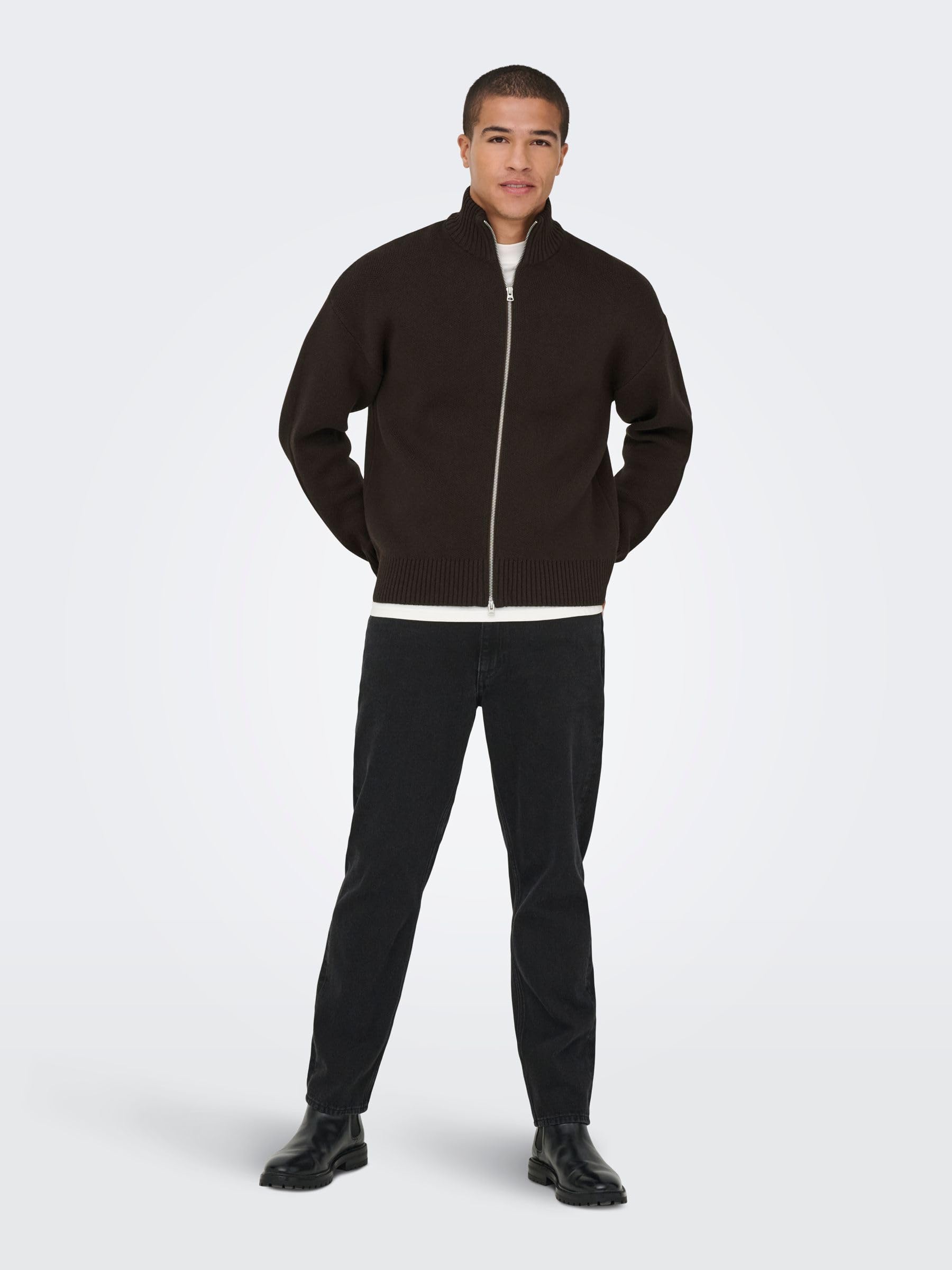 Only & Sons Onsblake DS cardigan uomo XS chicco di caffè