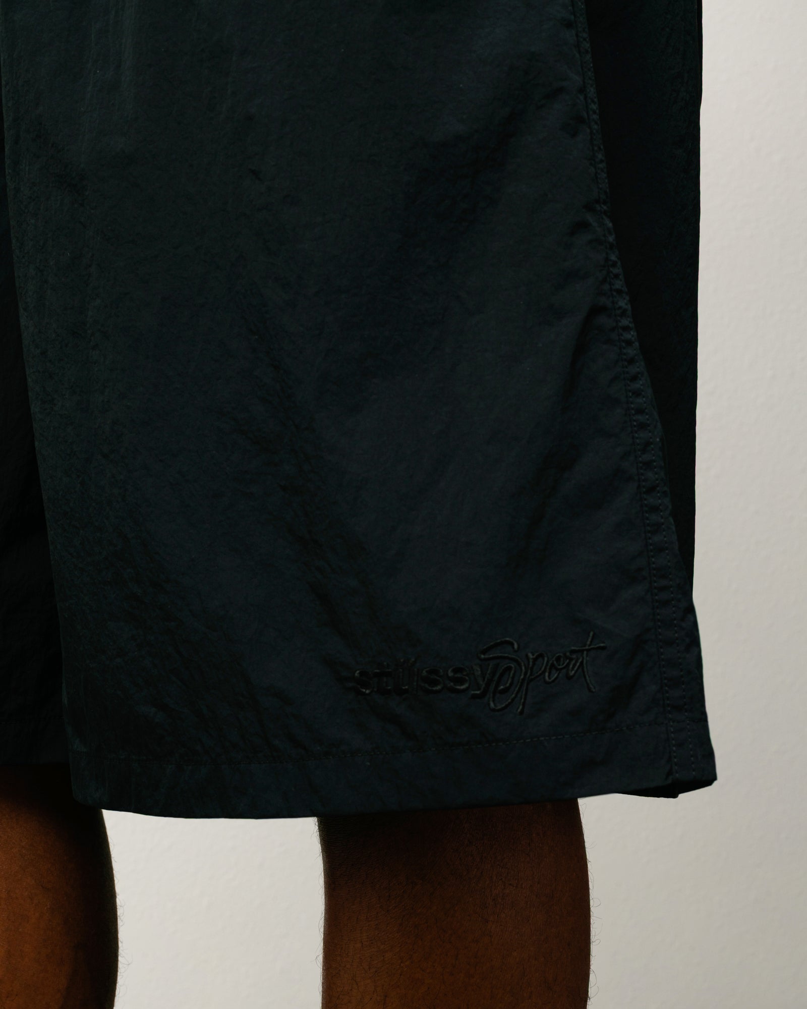 Stussy Nylon Court Short pantaloncini neri nylon leggero