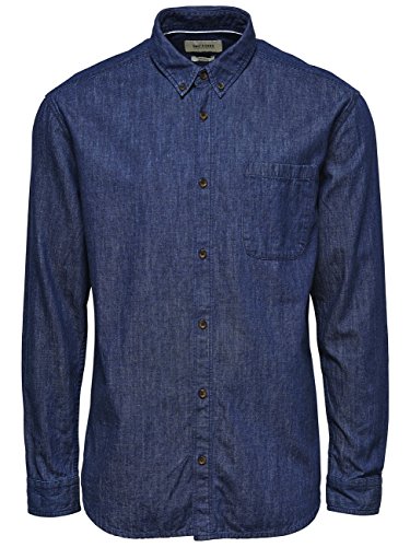 ONLY & SONS Camicia Denim M Blu 100% cotone tasca