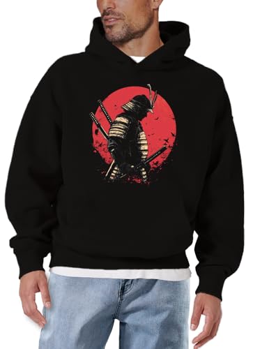 MAKAYA Samurai Giapponese felpa cappuccio L katana anime