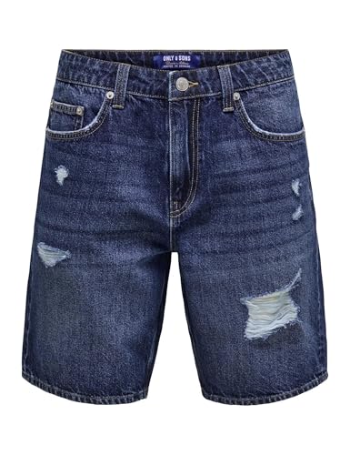 Only & Sons Onsedge Loose Shorts Uomo M Blu Scuro