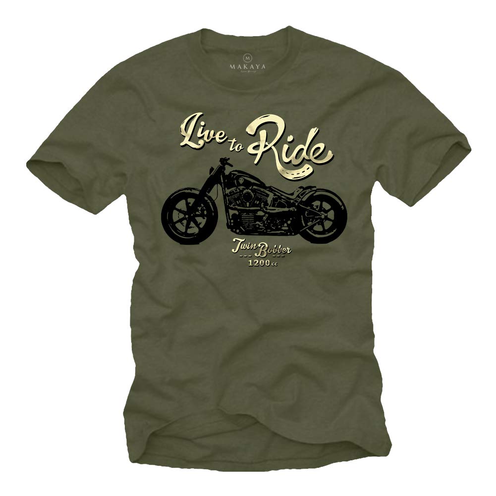 MAKAYA Live TO Ride T-Shirt Uomo Taglia L Cotone