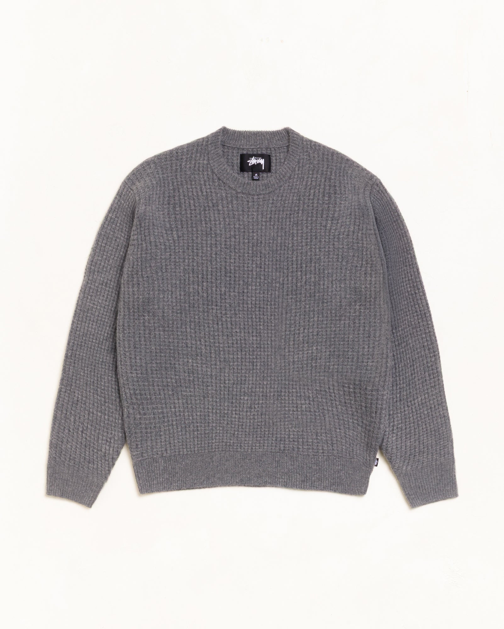 Stussy Knits Waffle Cashmere Sweater maglione charcoal cachemire
