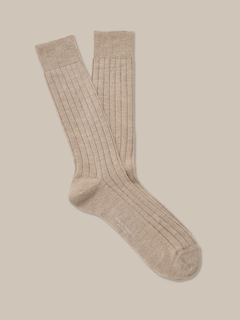Robert Talbott Howard calzini lana merino beige taglia M