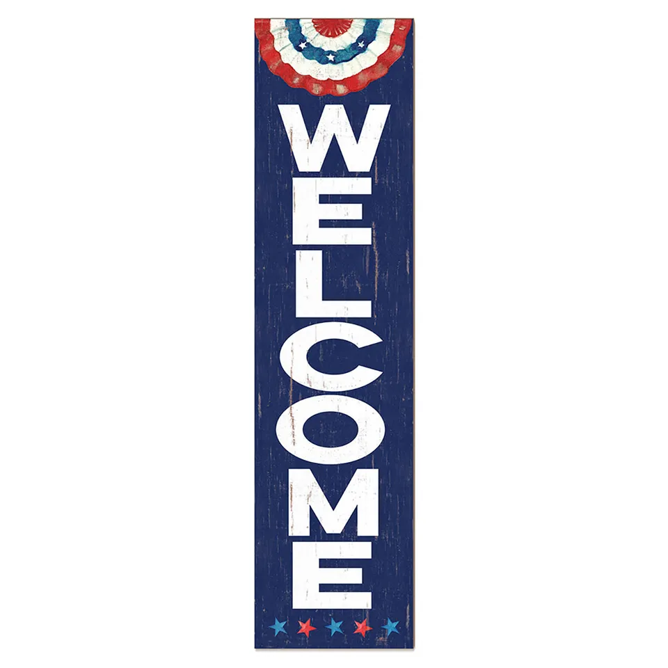 7.62 Design Home Patriotic Welcome Insegna 11x46 PVC