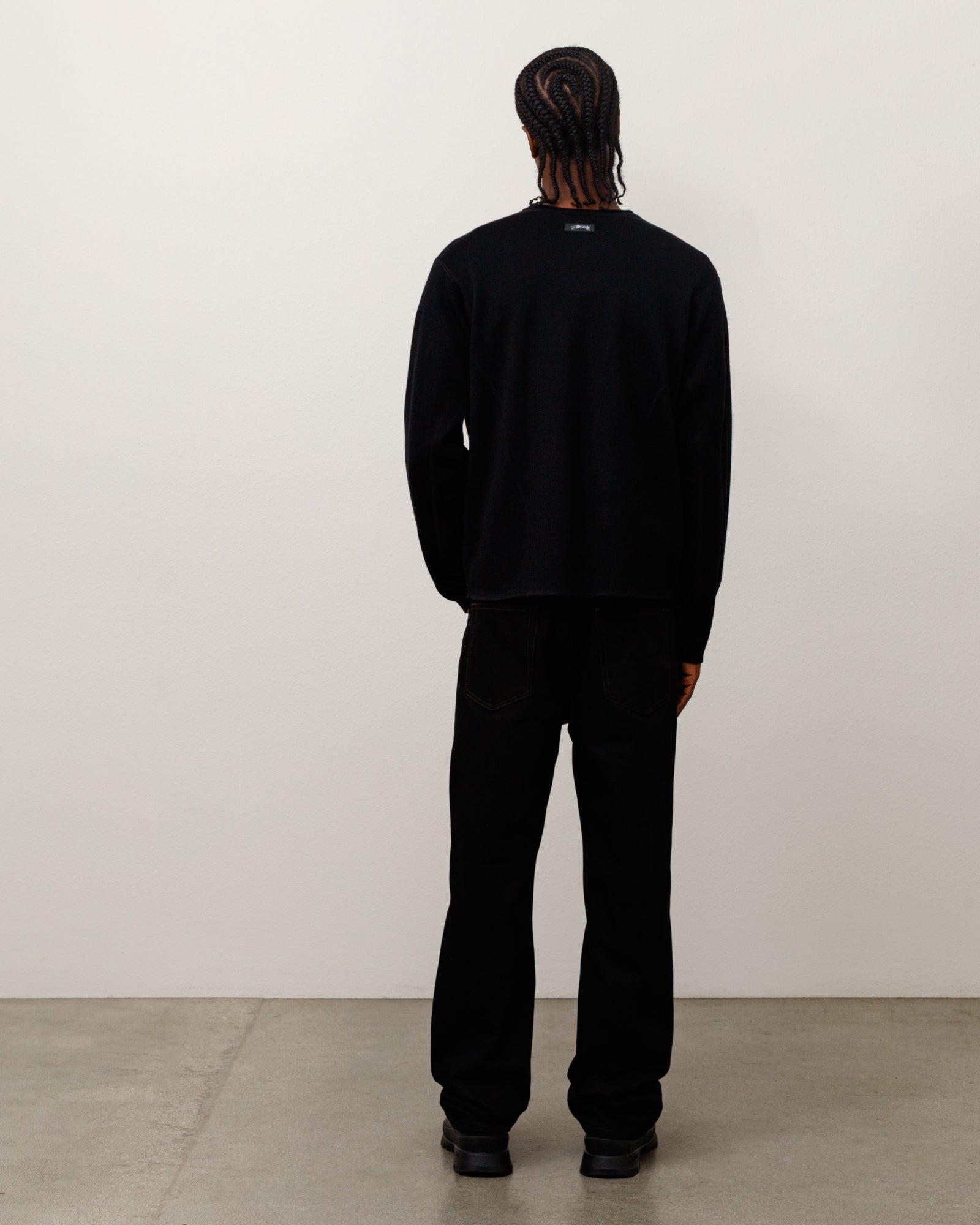 Stussy Wave Knit Sweater maglione nero 50% lana