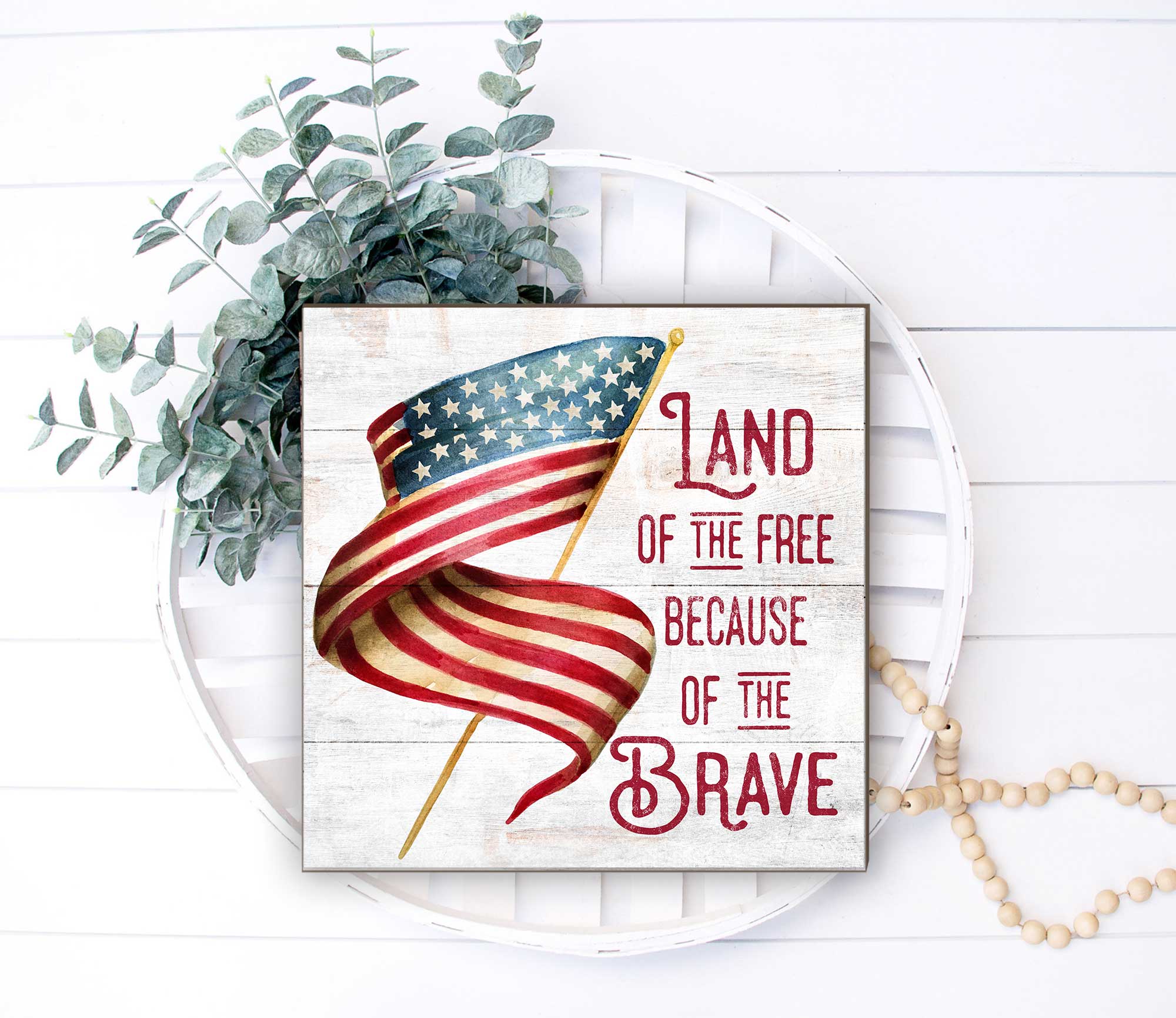 7.62 Design Land of the Free targa parete 25x25 patriottica