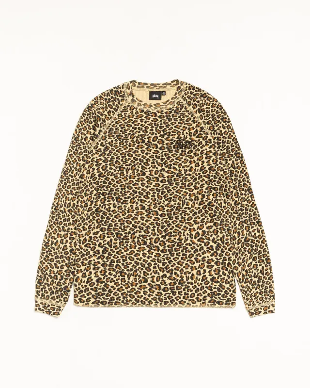 Stussy Basic Thermal maglia Leopard 100% cotone