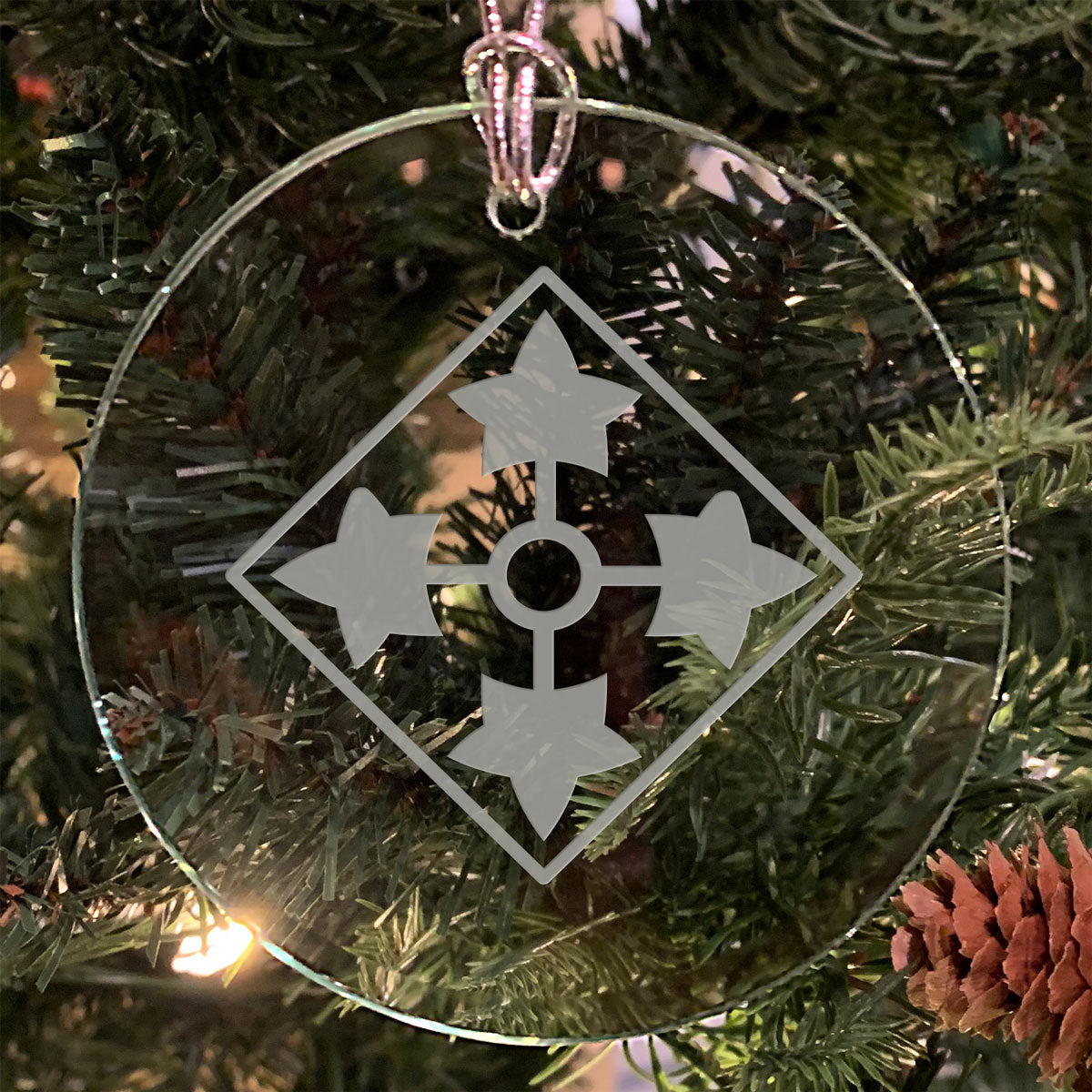 7.62 Design Army pallina natale vetro 7,6 cm incisa USA