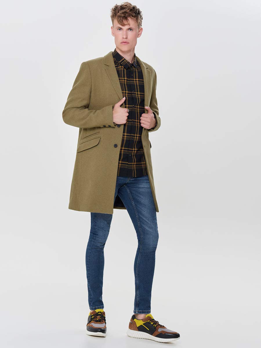 Only & Sons Onsjulian Cappotto Uomo Lana Marrone L