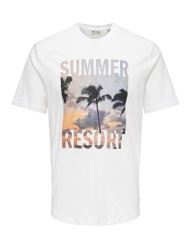 Only & Sons Onsmagdy Life Reg Photoprint SS Tee Uomo Bianca M