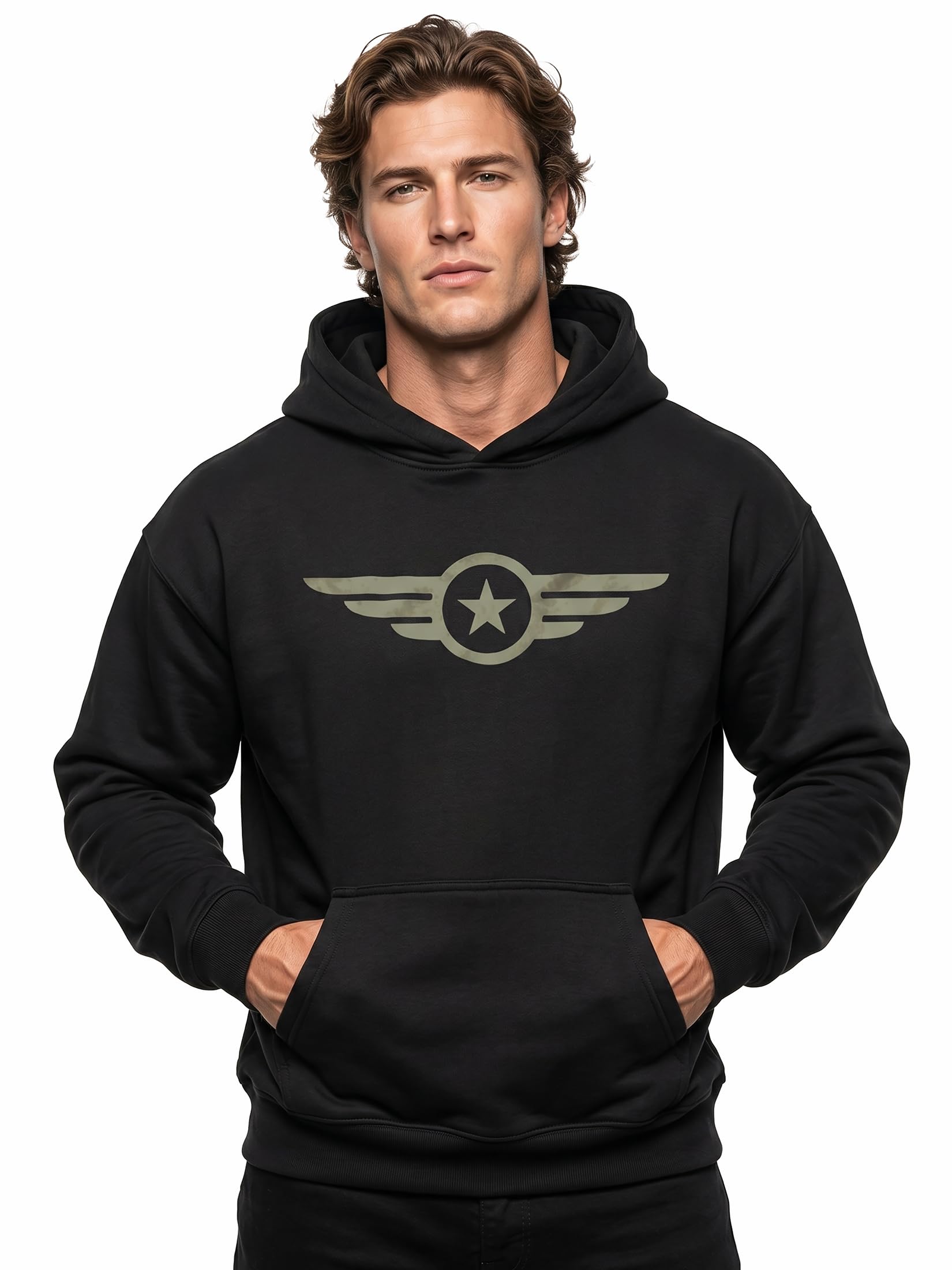 MAKAYA Stella Aeronautica felpa cappuccio XL militare USA