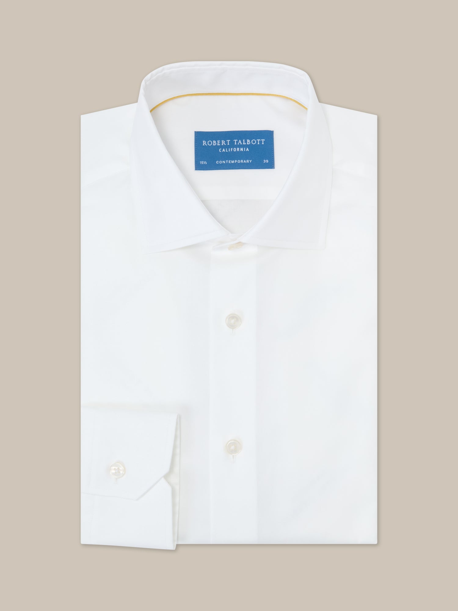 Robert Talbott Reynolds camicia twill bianca elegante