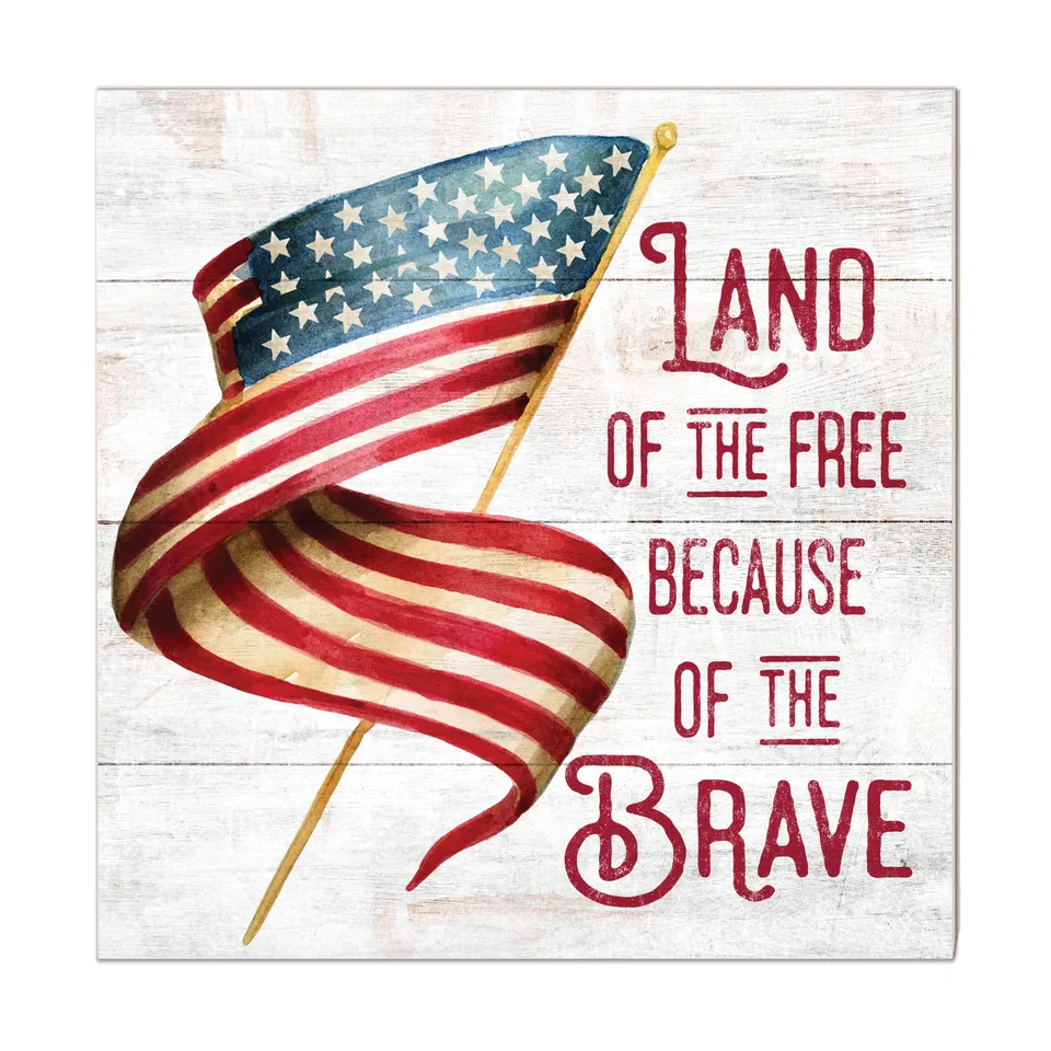 7.62 Design Land of the Free targa parete 25x25 patriottica