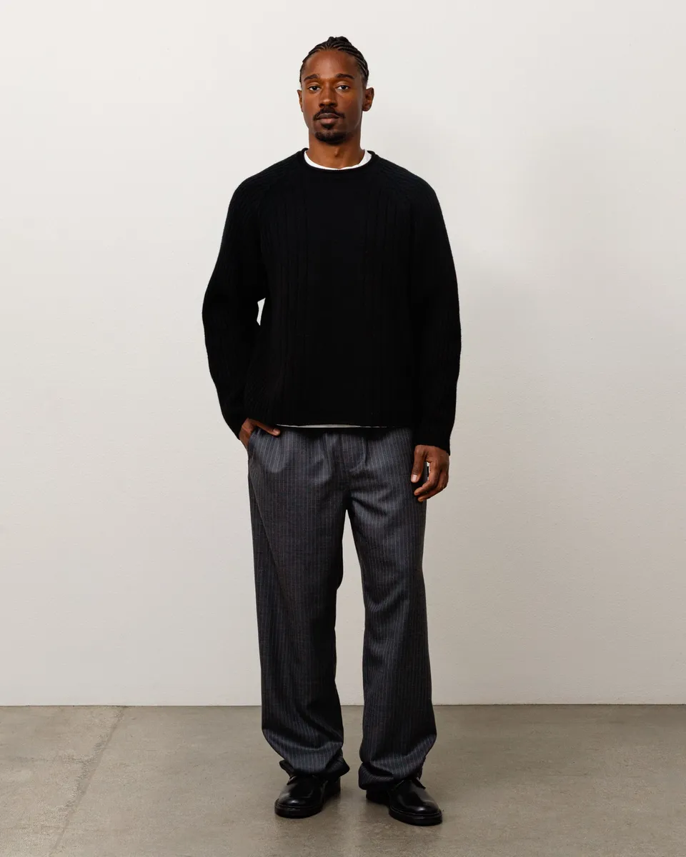 Stussy Merino Roll Neck maglione lana merino nero