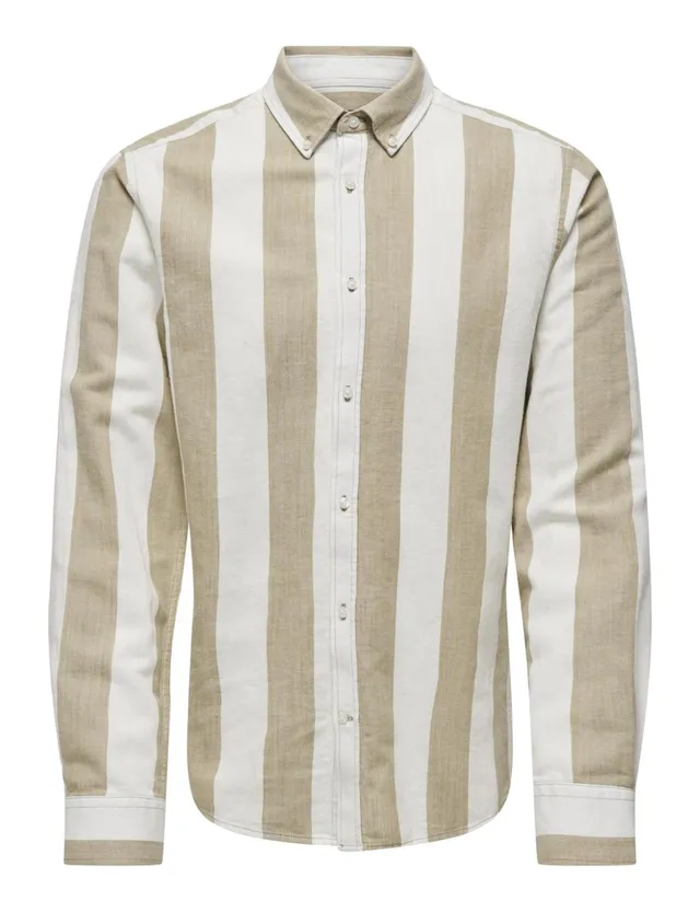 Only & Sons Onsarlo Slim Camicia Uomo S Cincillà Lino