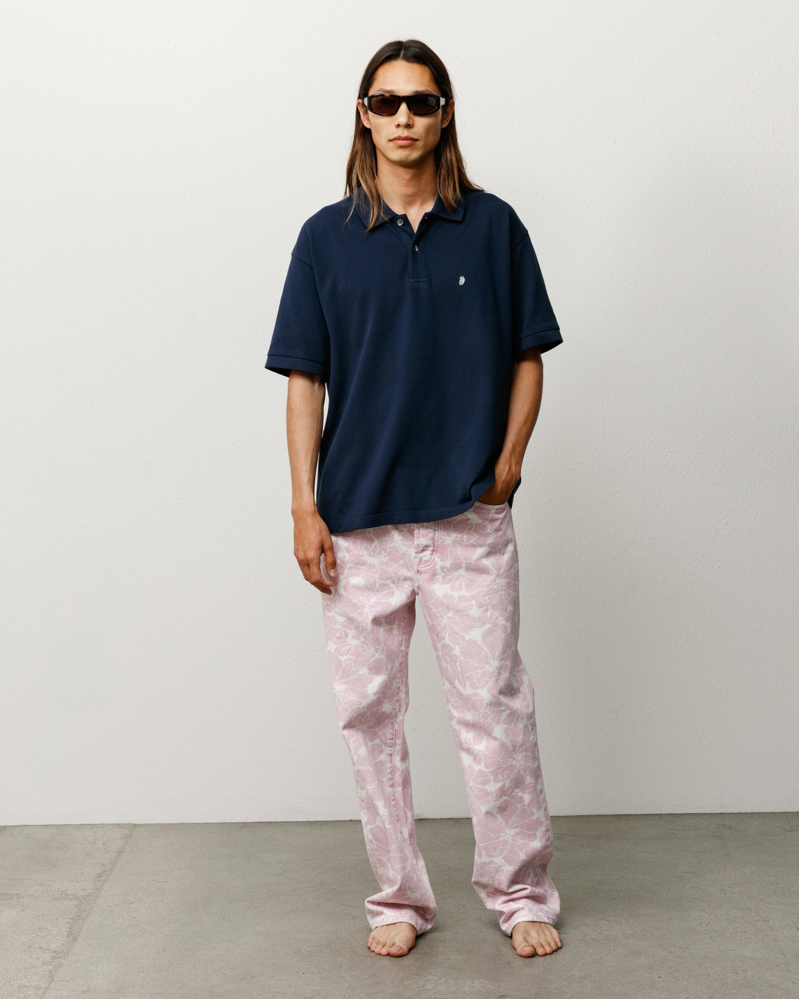 Stussy Classic Pique Polo navy cotone uomo