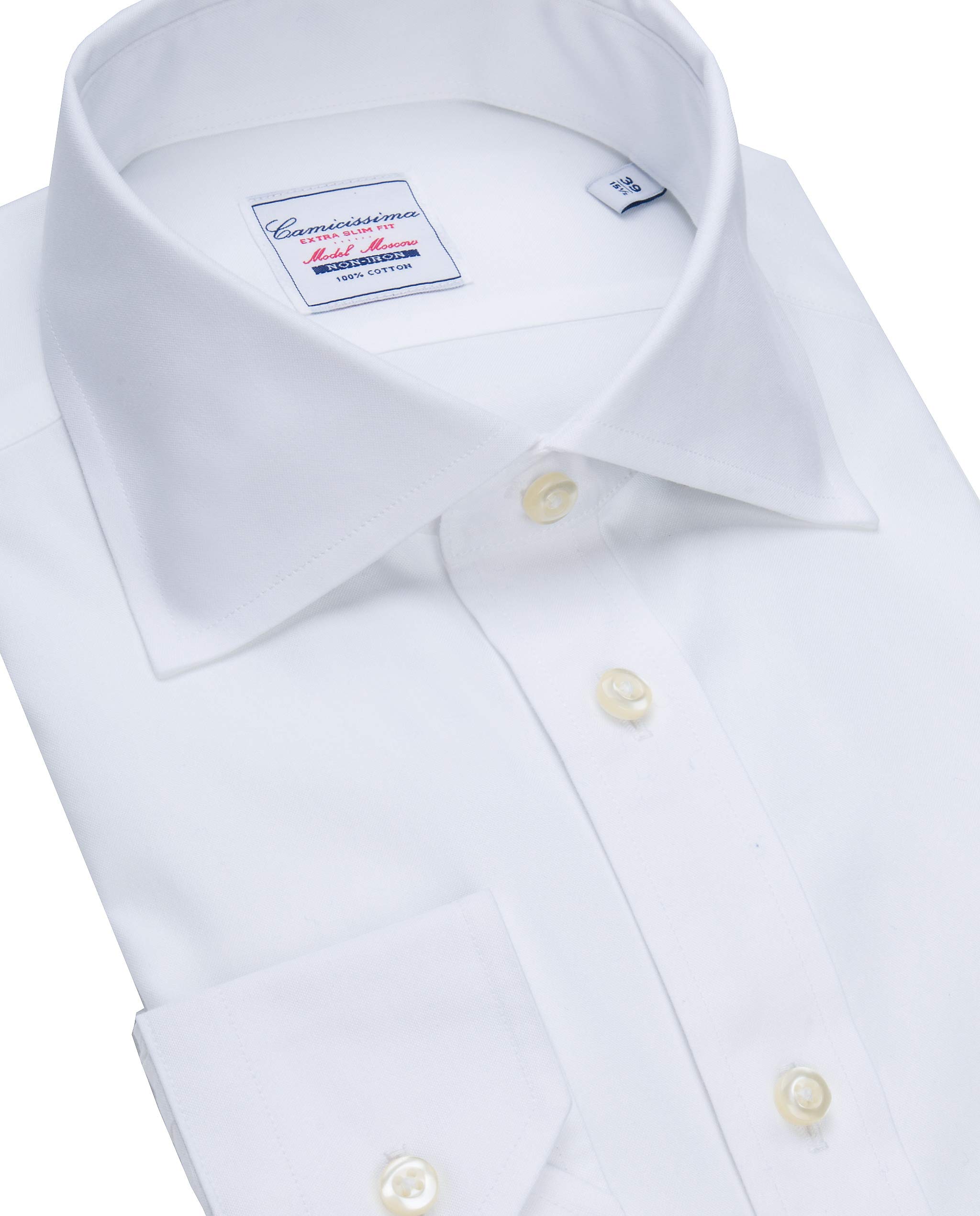 Camicissima Non Iron Camicia Bianca Extra Slim Manica Lunga