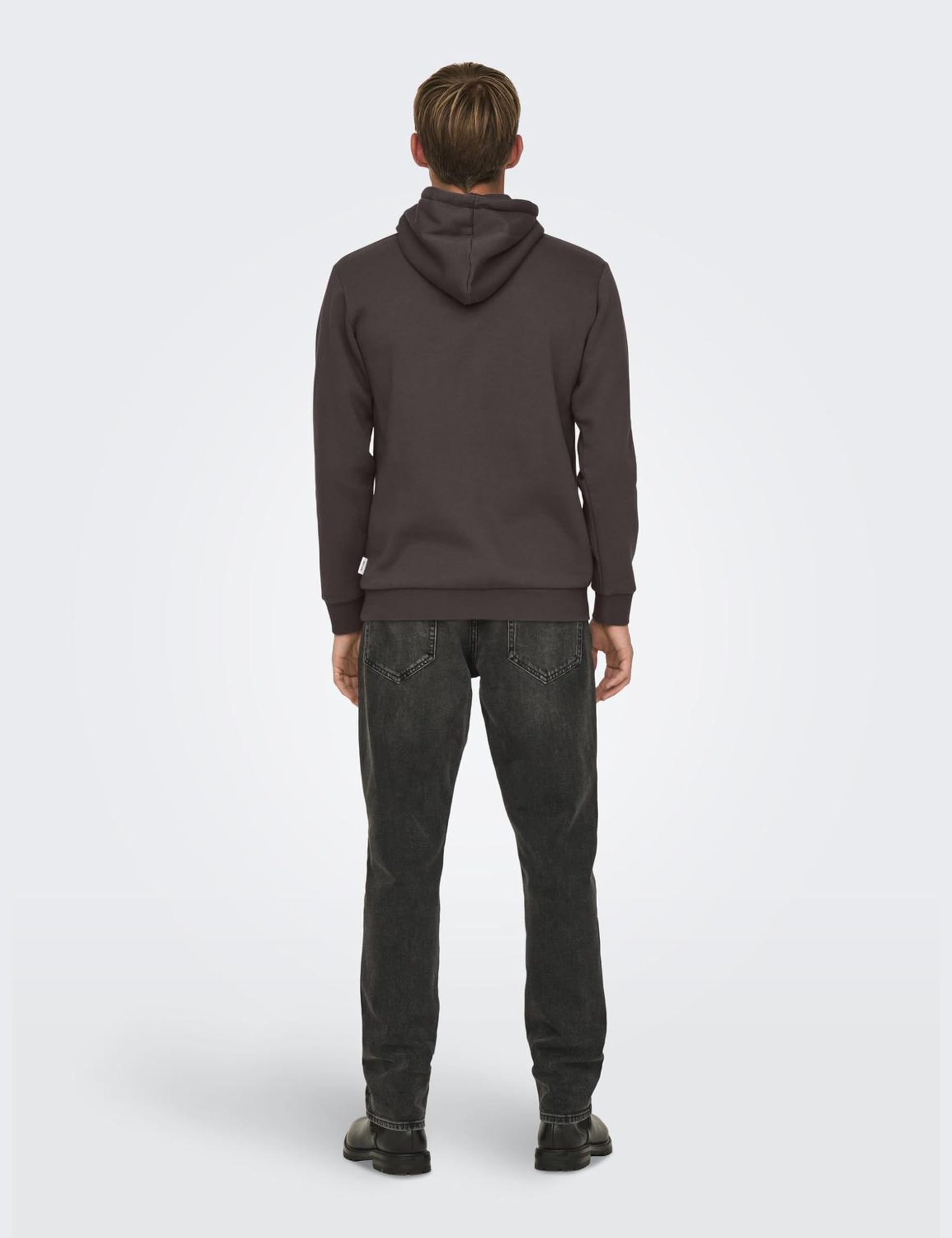 Only & Sons Onsceres felpa cappuccio uomo S marrone cotone