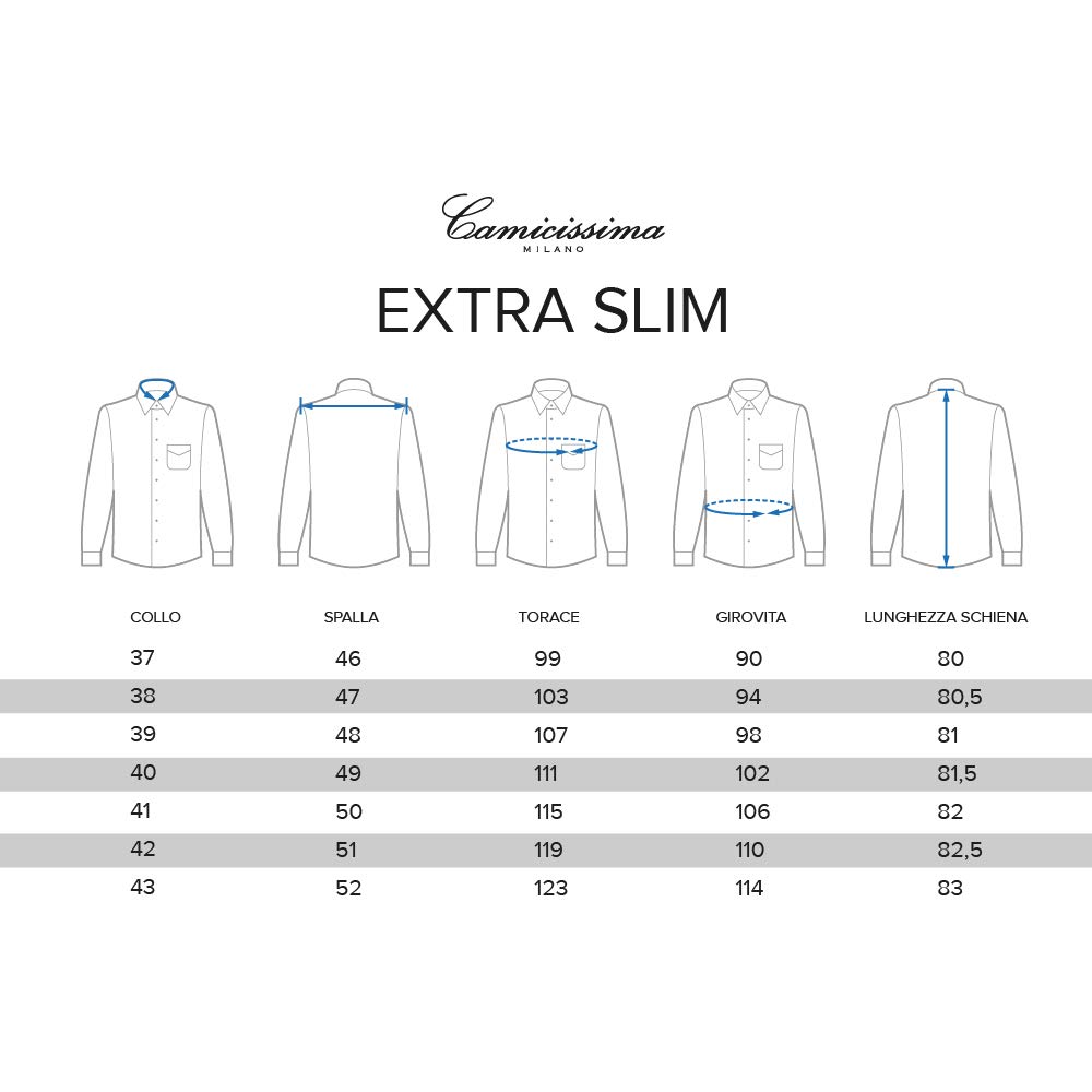 Camicissima Non Iron Camicia Bianca Extra Slim Manica Lunga