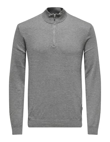 ONLY & SONS Onswyler Felpa Mezza Zip Uomo Coffee Bean
