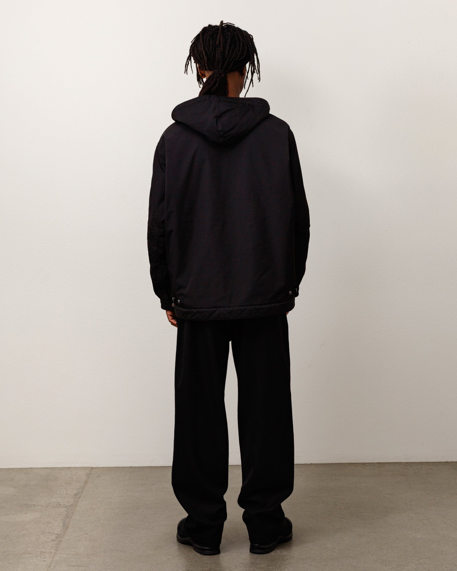 Stussy Wool Beach pantalone nero lana relaxed
