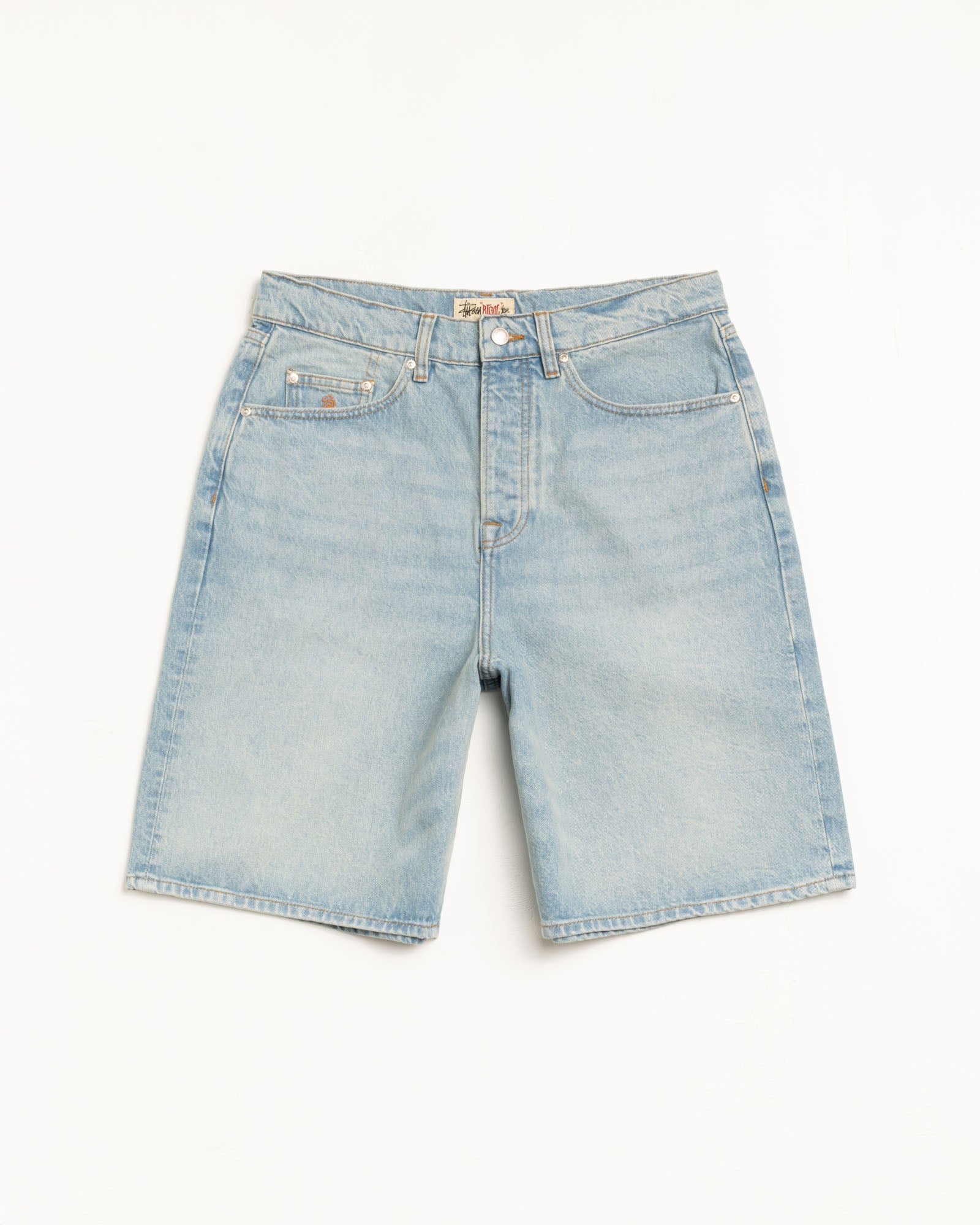 Stussy Big Ol Short Denim shorts lavaggio chiaro cotone