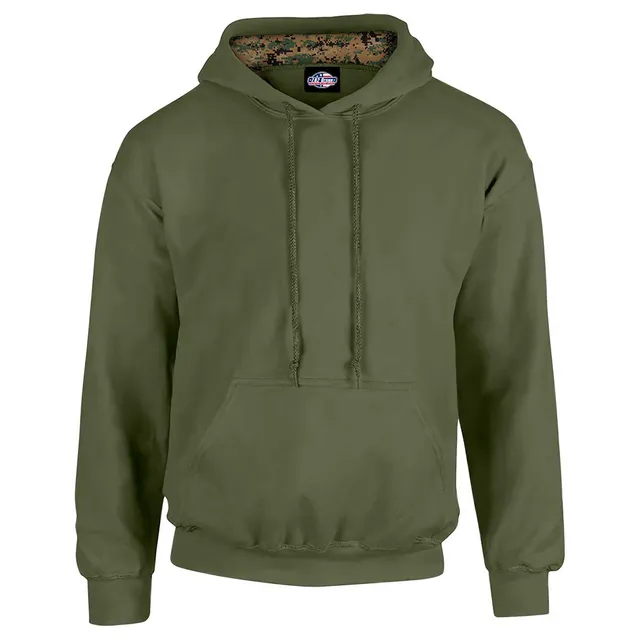7.62 Design Woodland Camo felpa cappuccio nera misto cotone