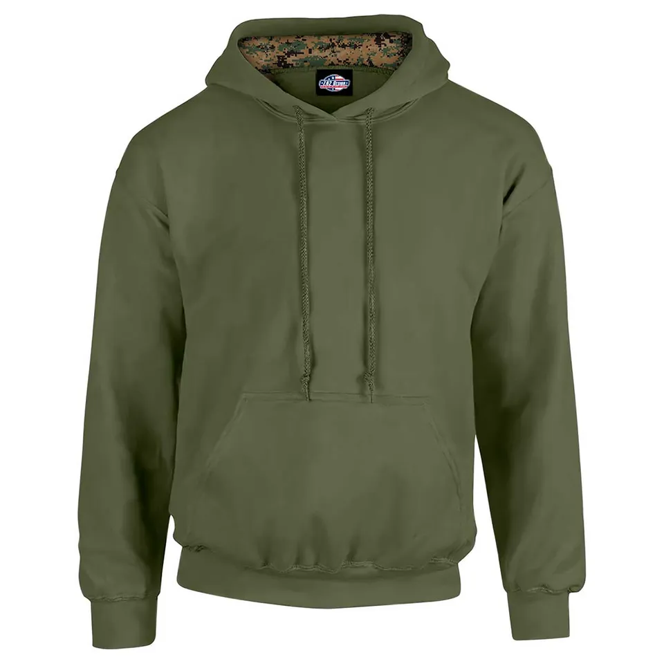 7.62 Design Woodland Camo felpa cappuccio nera misto cotone