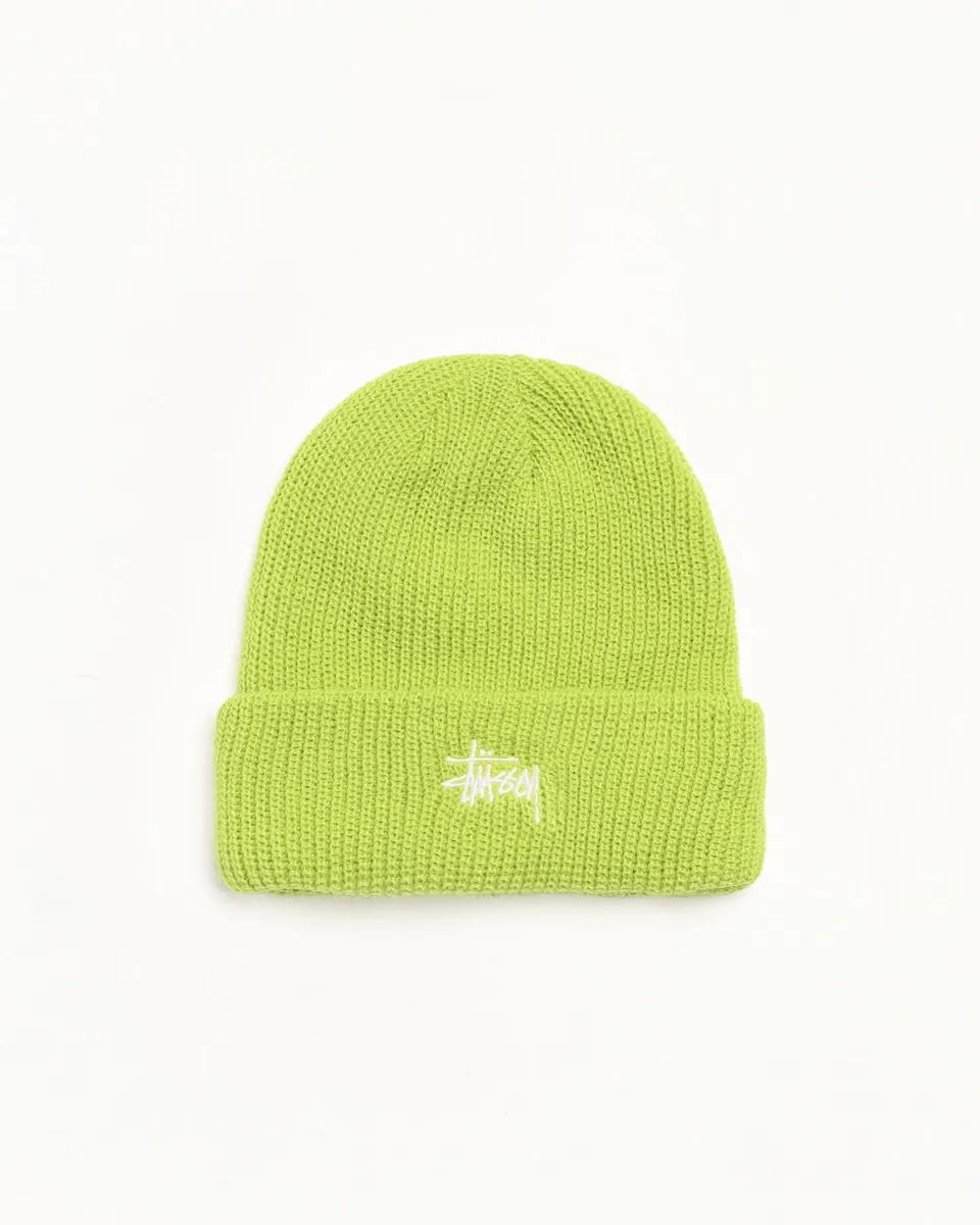 Stussy Basic Cuff Beanie berretto Green Apple acrilico