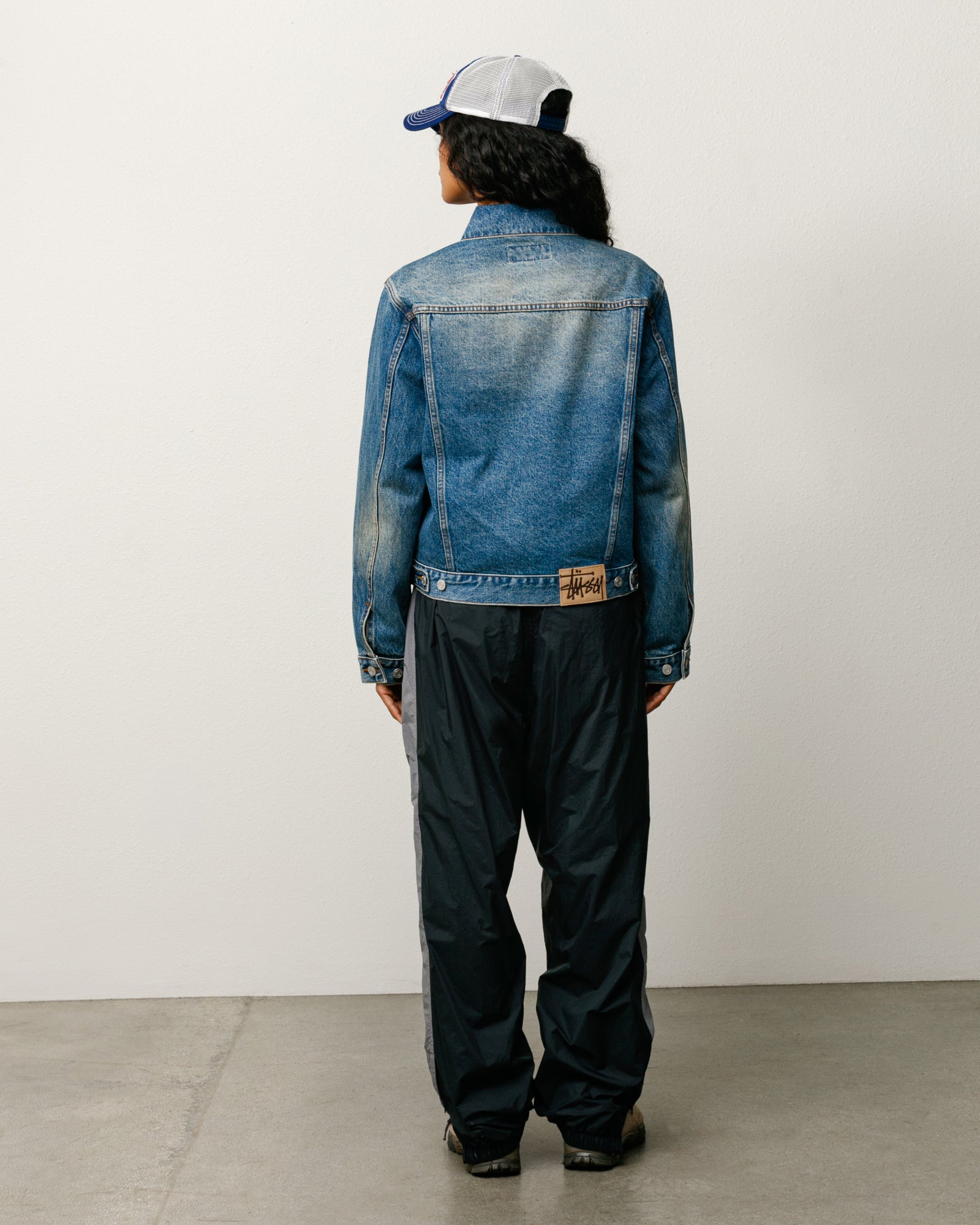 Stussy Denim Trucker giacca jeans indigo 100% cotone
