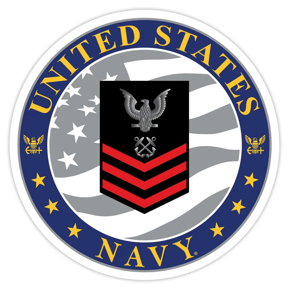 7.62 Design US Navy E-6 RD decal 3.5" vinile esterno