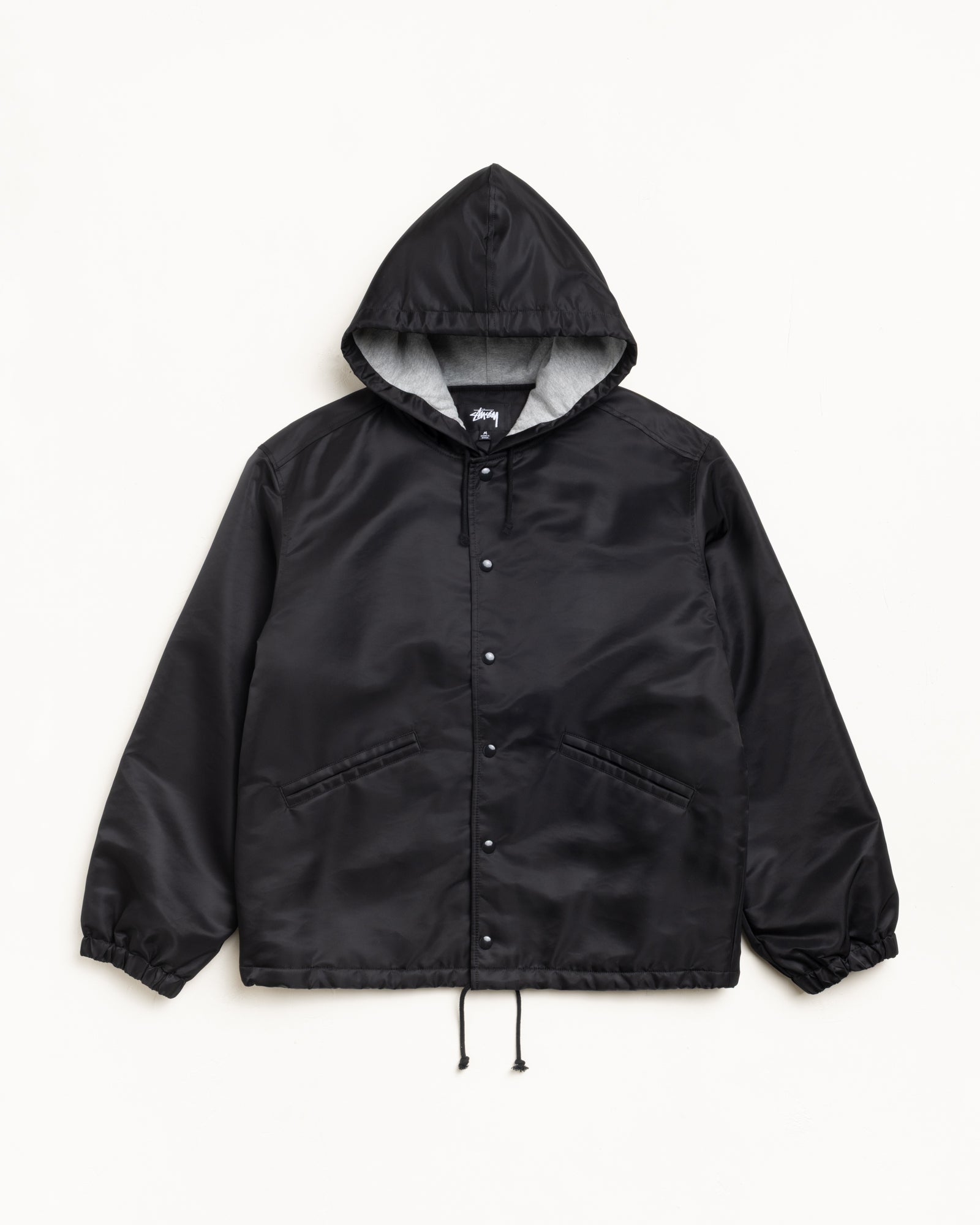 Stussy Hooded Coaches Giacca Black Nylon