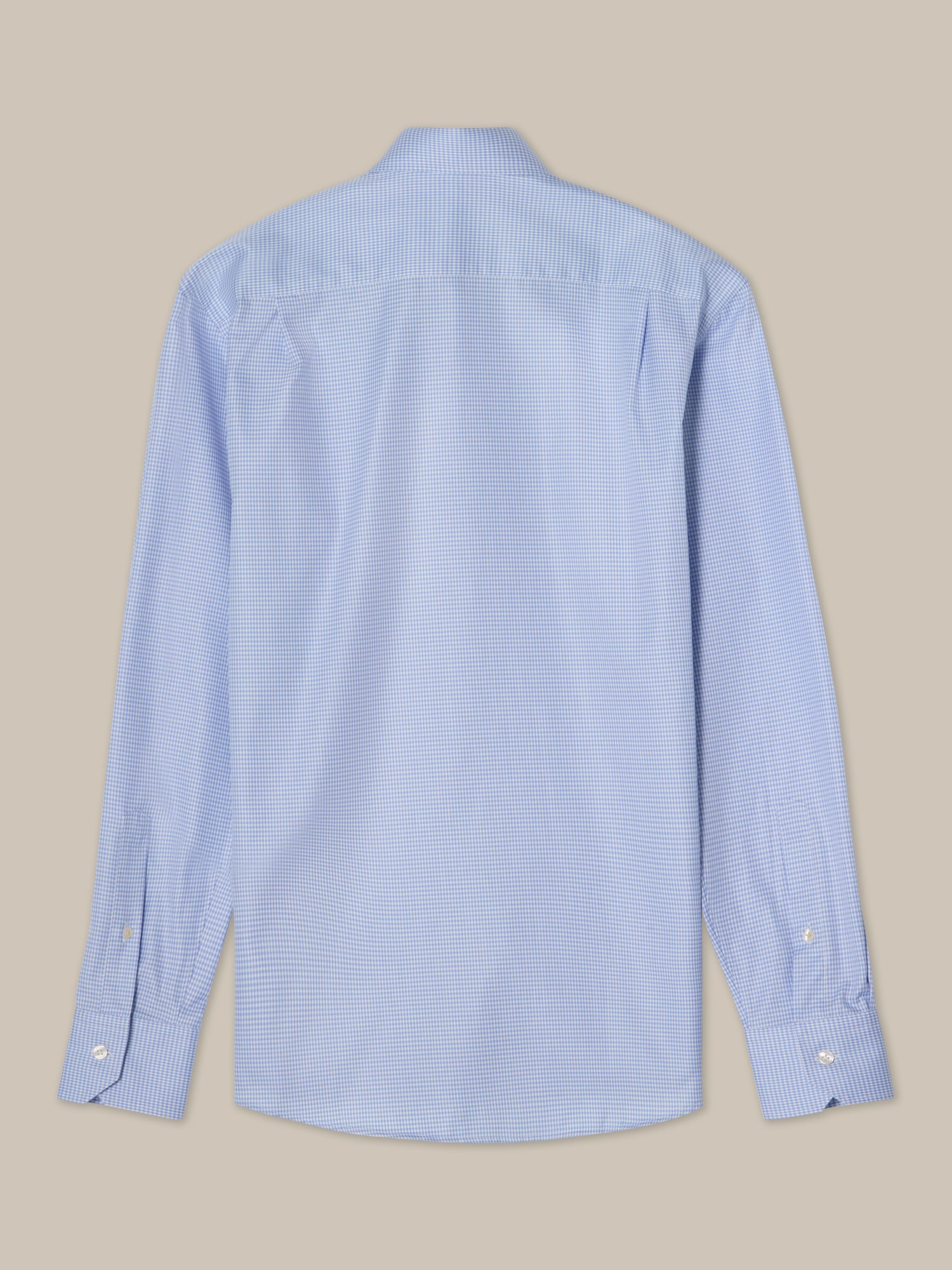 Robert Talbott Reynolds Mini Check camicia blu cotone