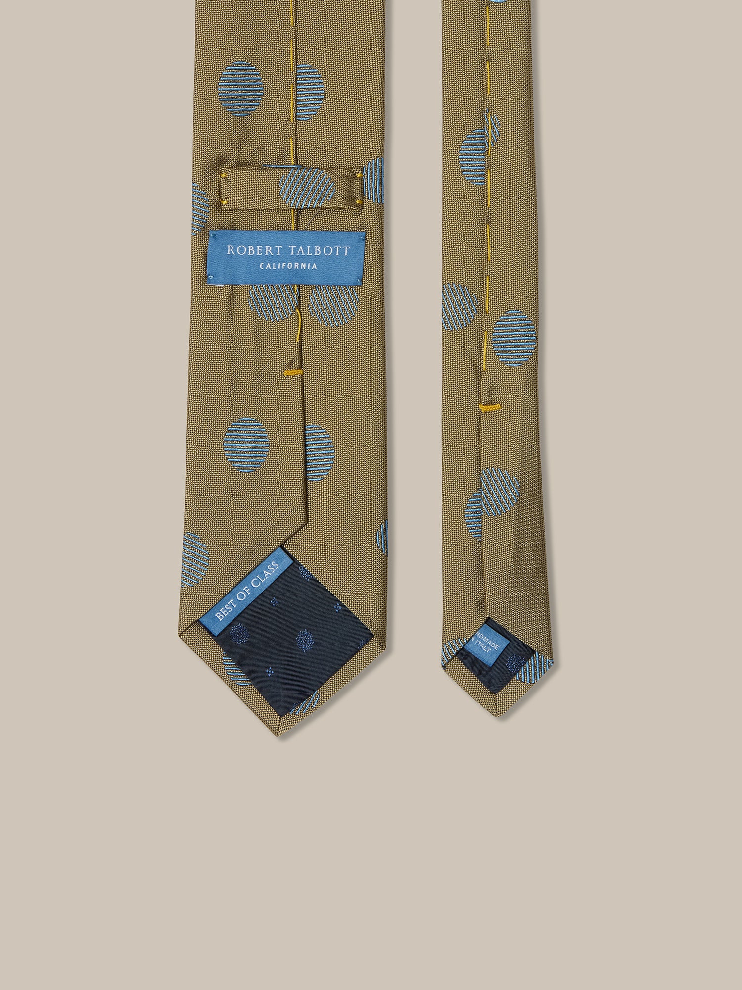 Robert Talbott Oval Geo Jacquard cravatta gialla seta