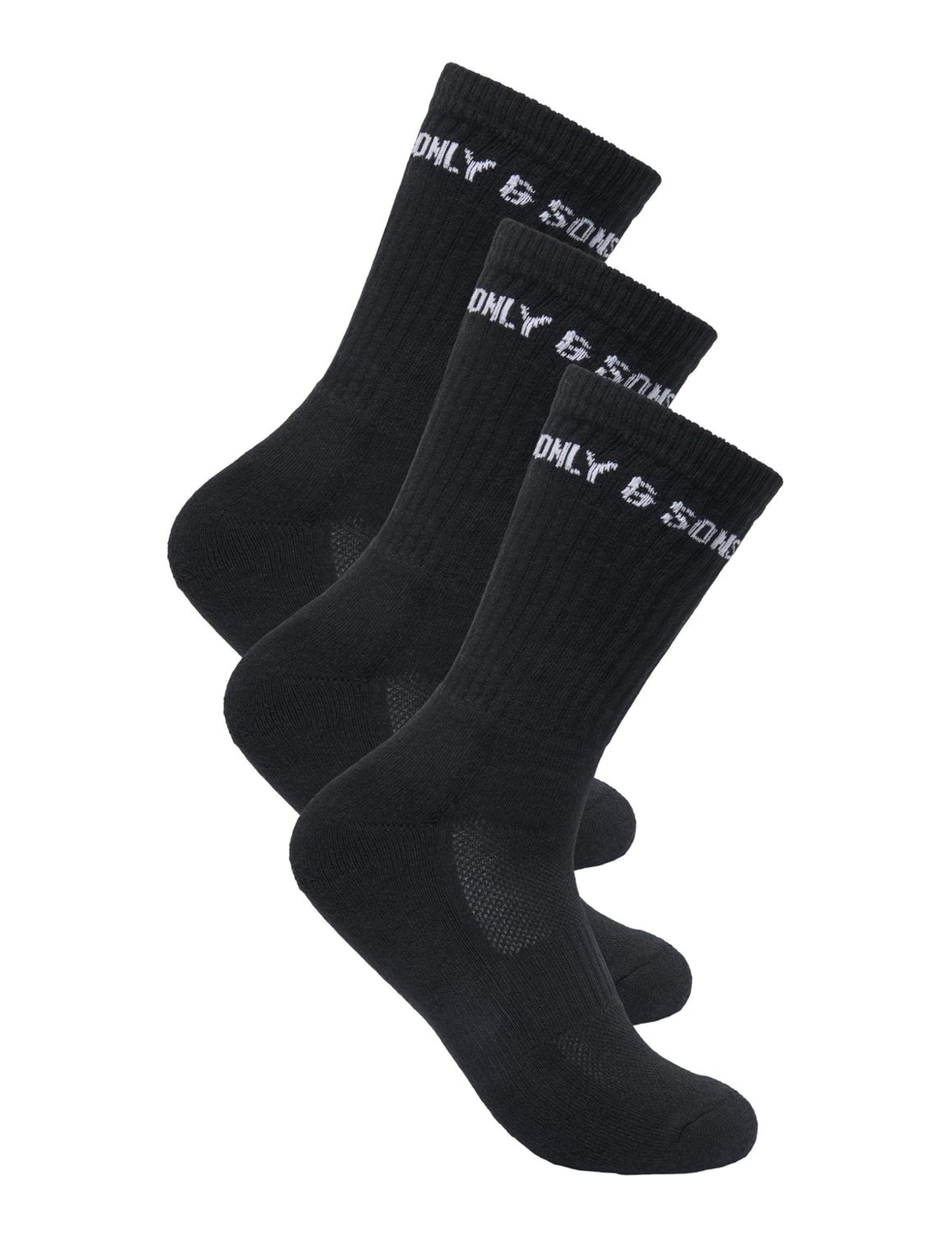 Only & Sons Onsevery Calzini Tennis Uomo 3 Paia Neri