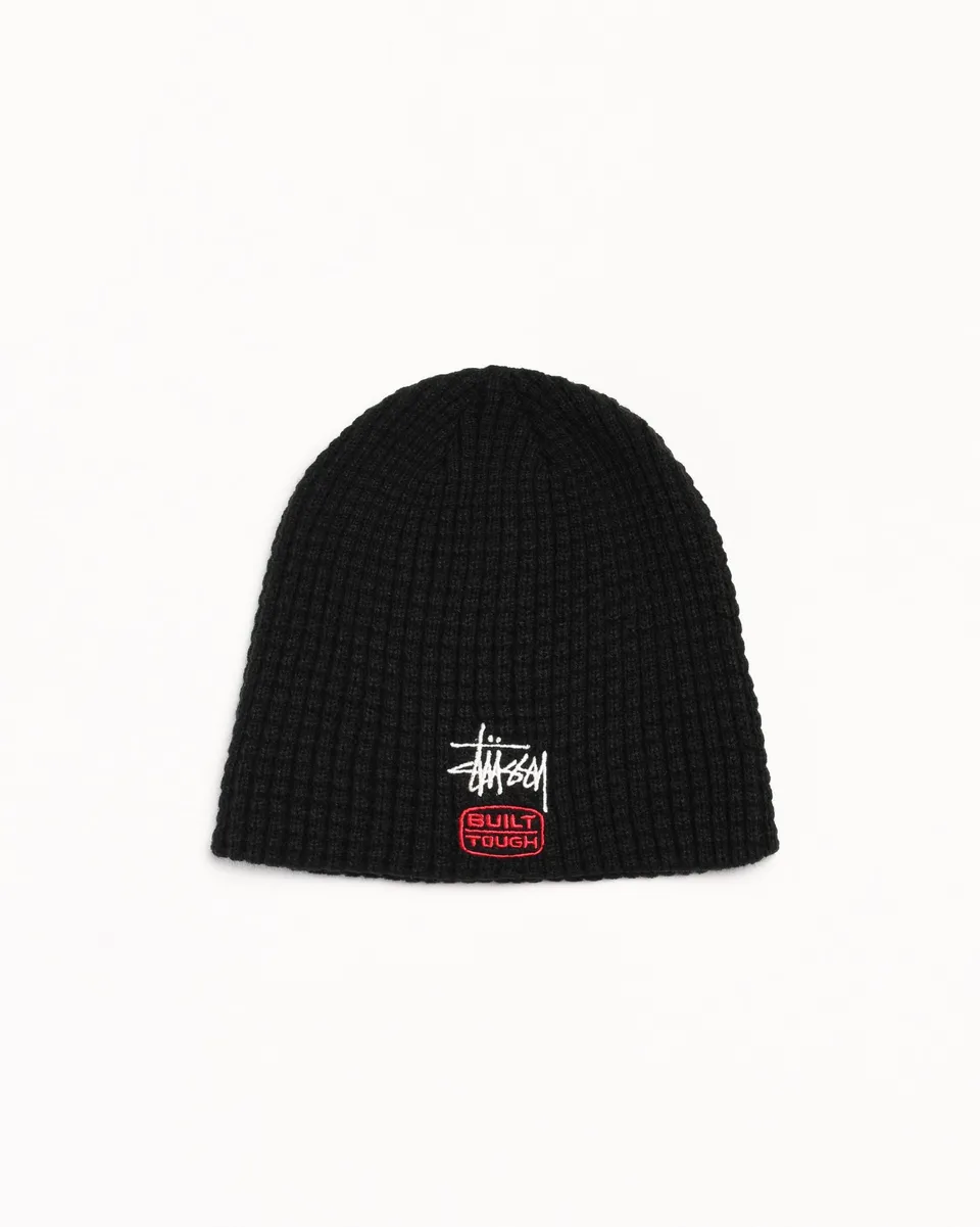 Stussy Headwear Waffle Built Tough Skullcap berretto nero