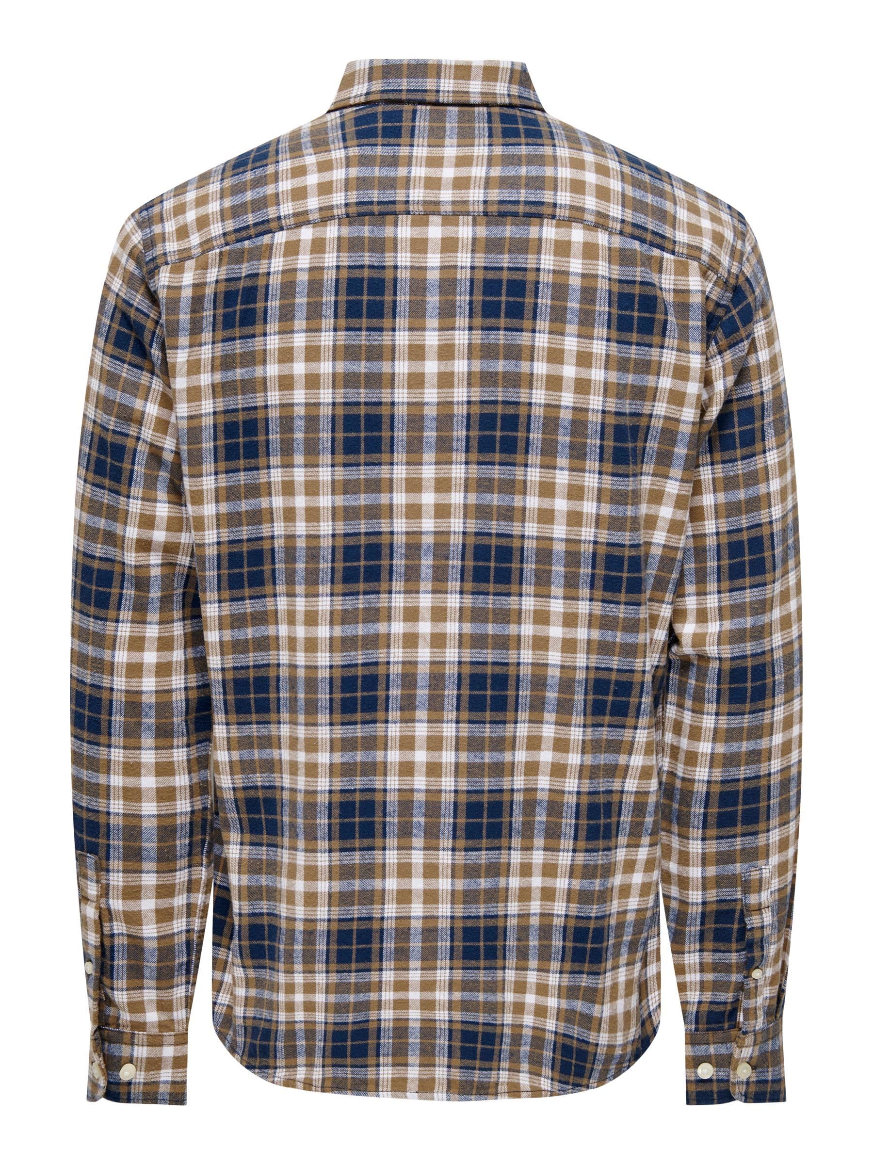 Only & Sons Onsral LS Slim Check Camicia uomo Kangaroo a quadri