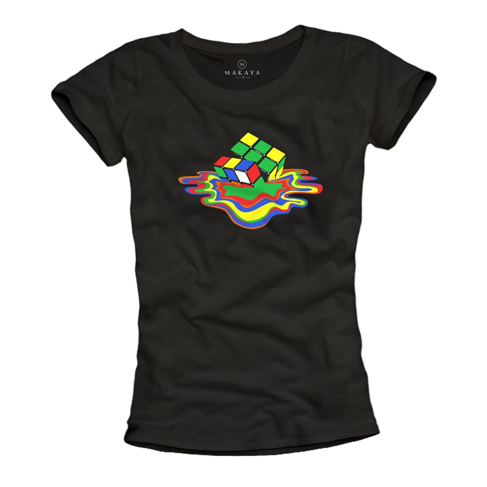 MAKAYA T-Shirt Donna Cube Sheldon maglietta cotone taglia M