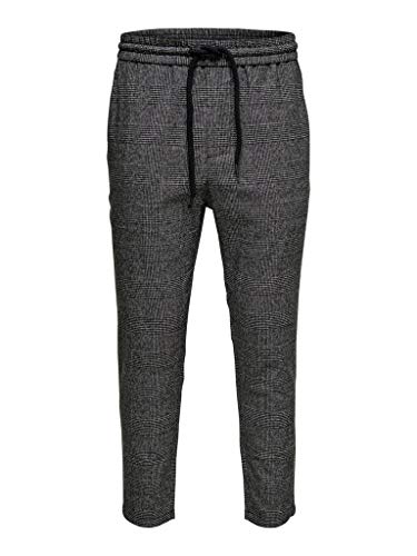 ONLY & SONS Pantaloni Uomo a Quadri Loose Fit Coulisse