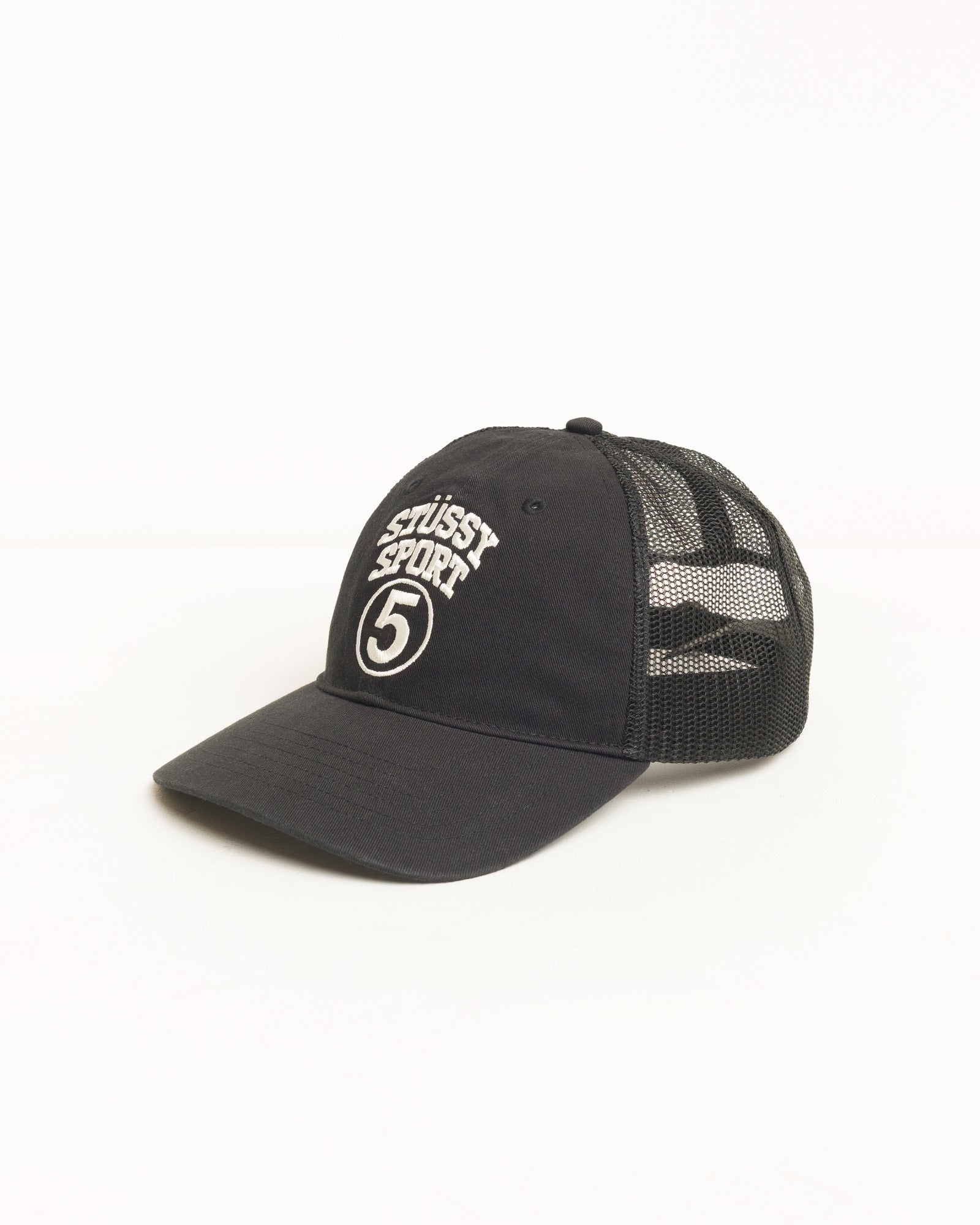 Stussy Sport 5 Trucker cappello rete Black