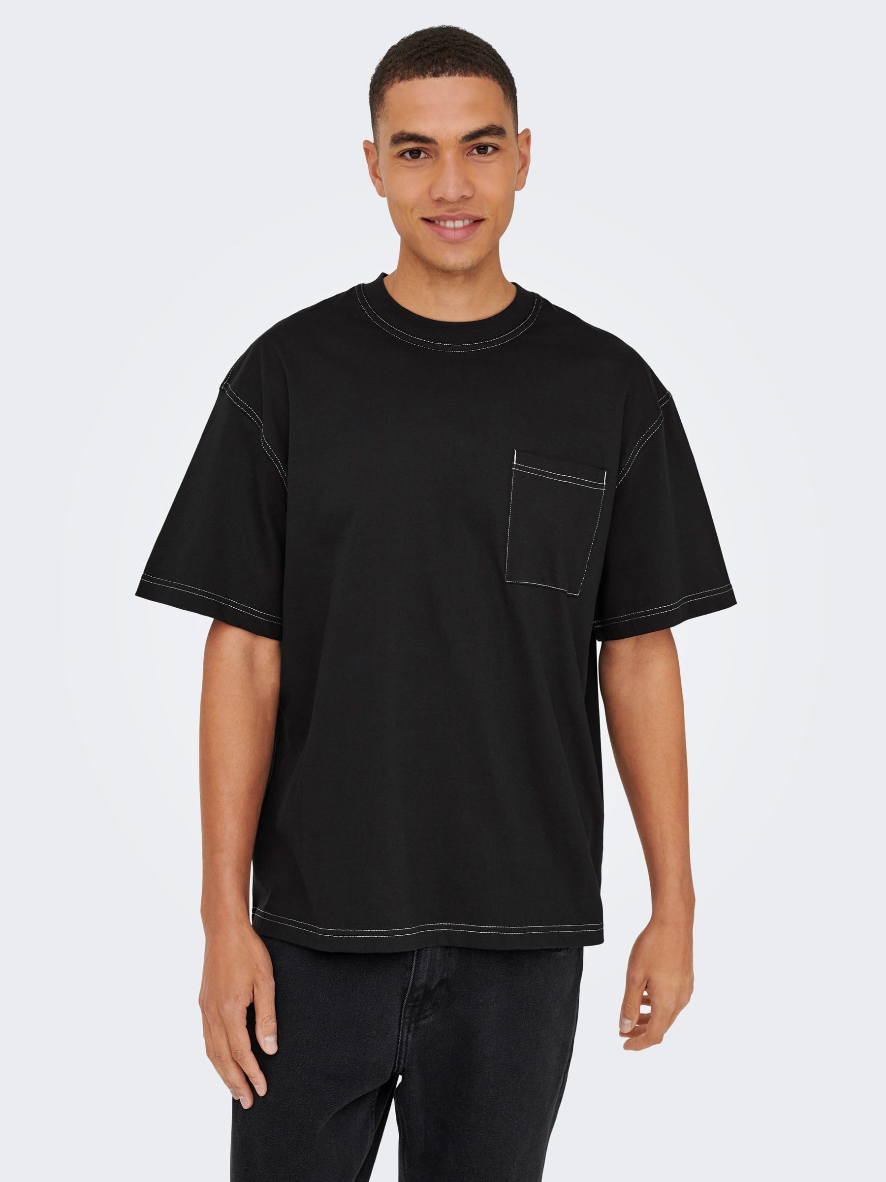 Only & Sons Larry Life T-Shirt Uomo Nero Cotone