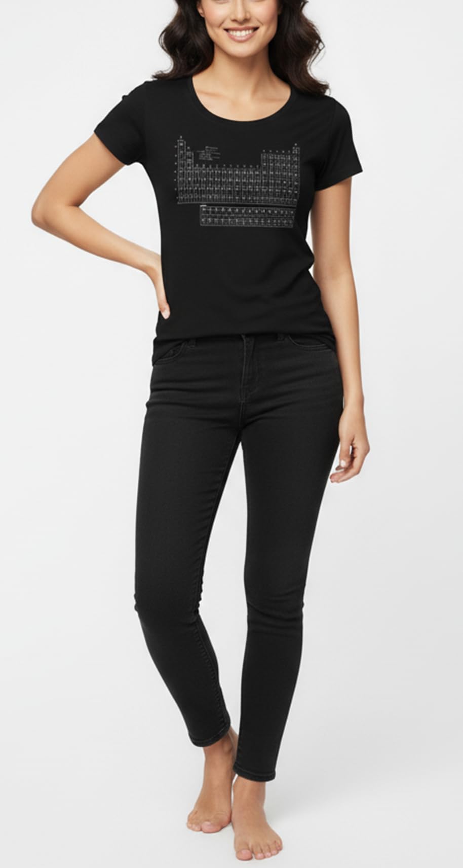 MAKAYA Tavola Periodica t-shirt donna cotone taglia L