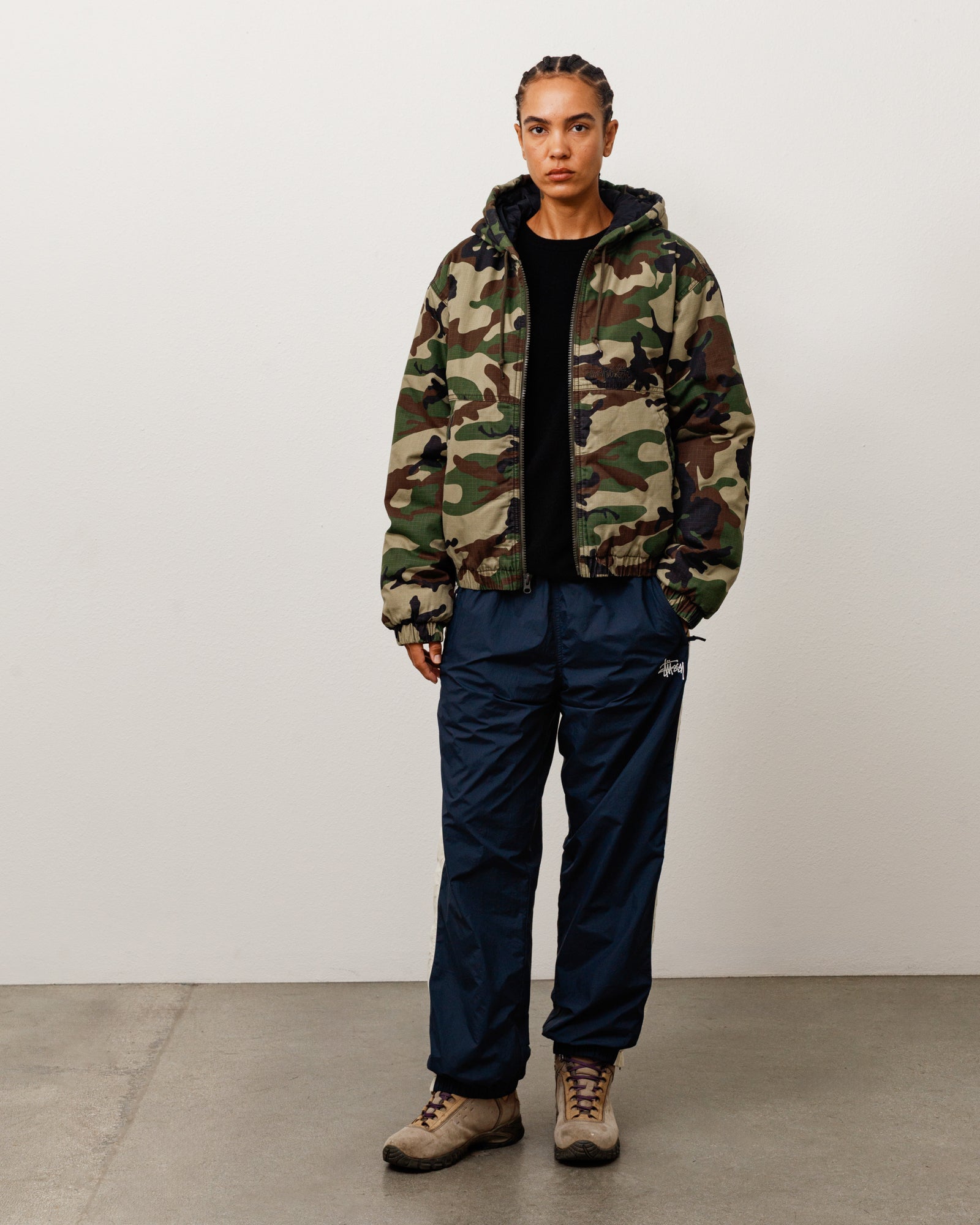 Stussy Ripstop Work Jacket giacca woodland camo cotone