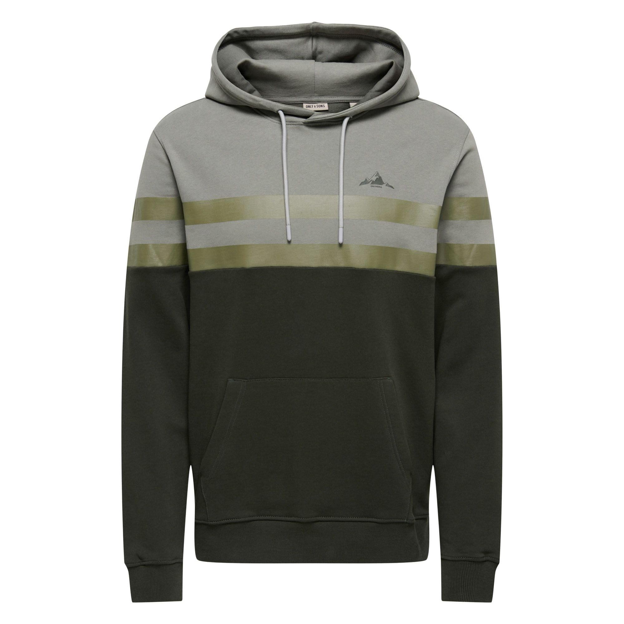 Only & Sons Thor Reg felpa cappuccio grigio cotone uomo